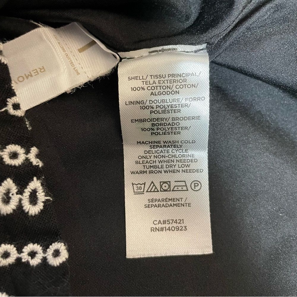 Loft New LOFT Cotton Black White Embroidered Scalloped Shift Ski Size 32" / US 10 / IT 46 - 8 Thumbnail