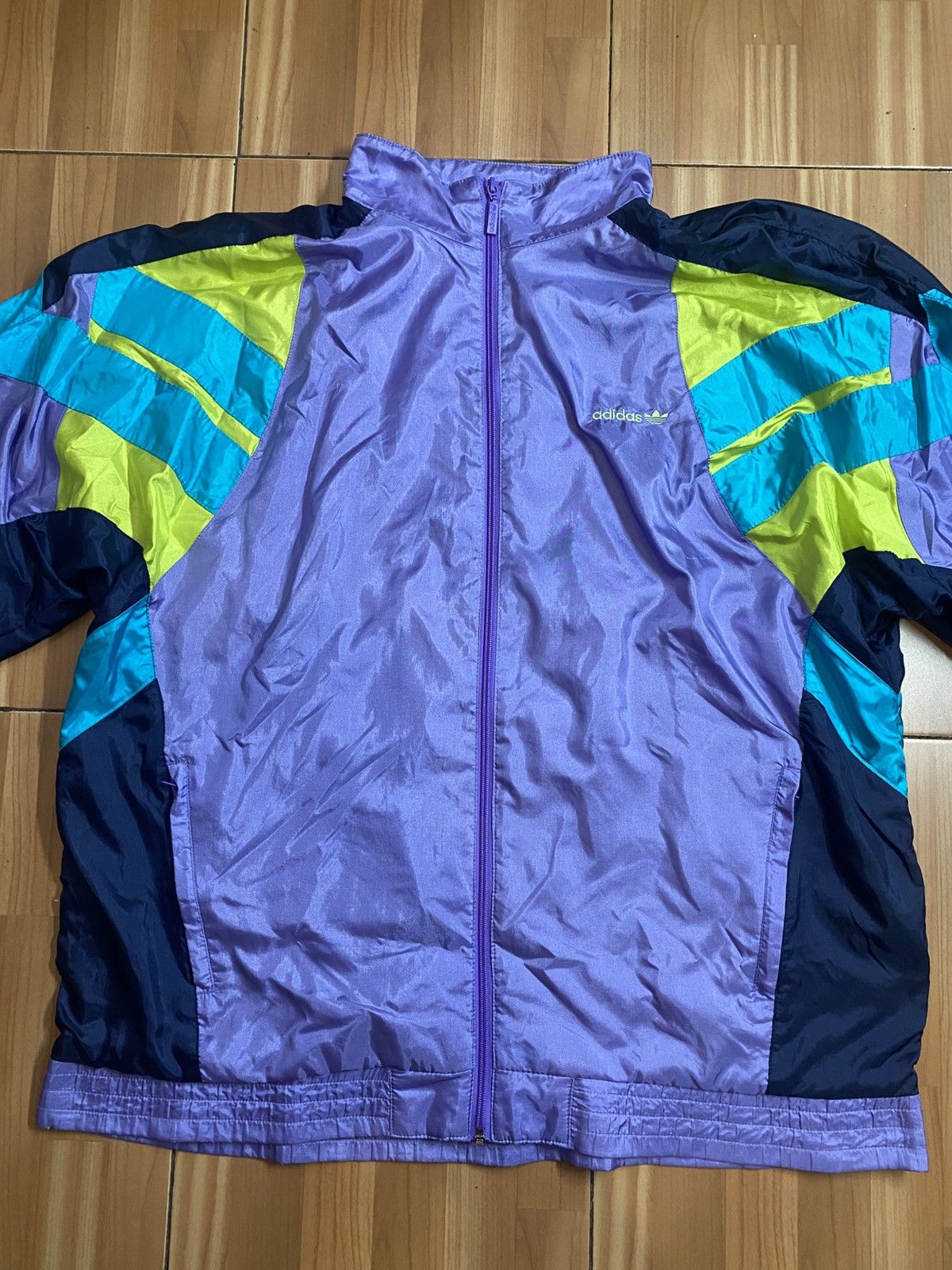 Adidas Vintage Adidas Violet Nylon Jacket F192 Size US XL / EU 56 / 4 - 3 Thumbnail