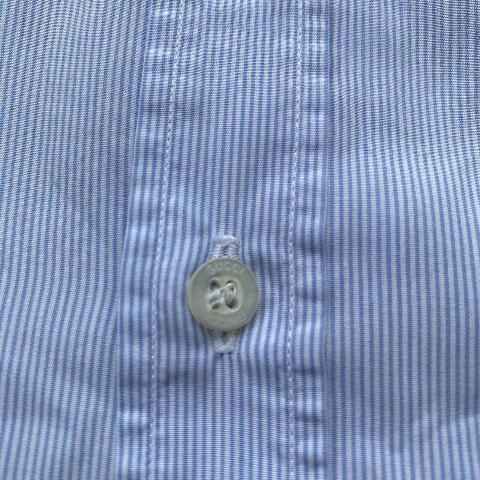 Gucci Gucci Embroidered Logo Pinstripe Button Up Shirt 40/15.75 Size US M / EU 48-50 / 2 - 4 Thumbnail
