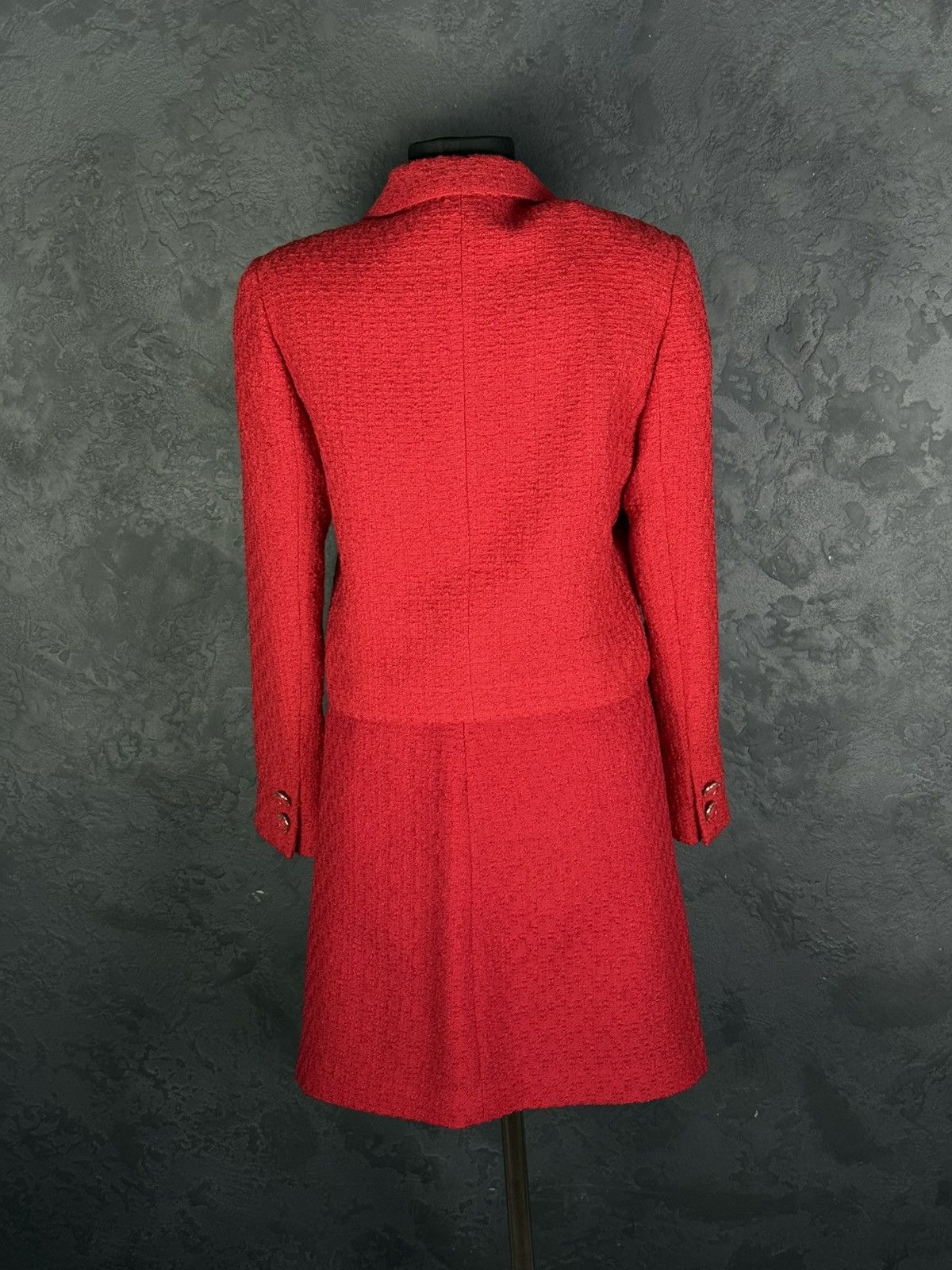 Vintage Archive!! VERSACE Classic V2 80s Red Skirt Jacket Suit Wool Size M / US 6-8 / IT 42-44 - 4 Thumbnail