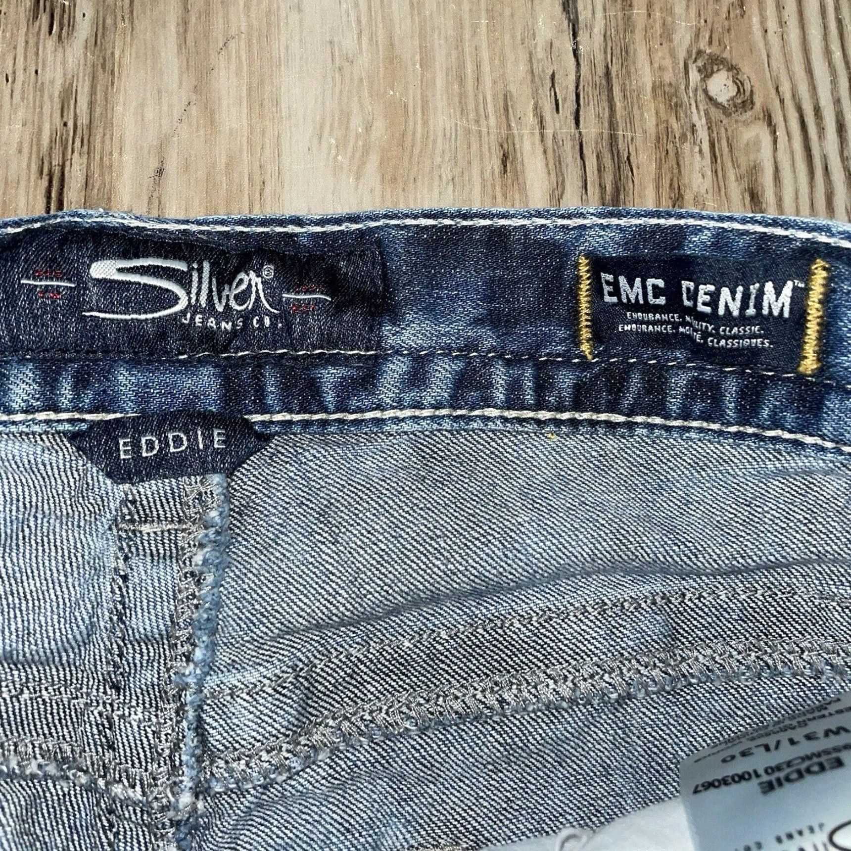 Silver Jeans Co. Silver Jeans Co Blue Eddie Straight Leg Denim Jeans Mens 31x30 Size US 31 - 4 Thumbnail