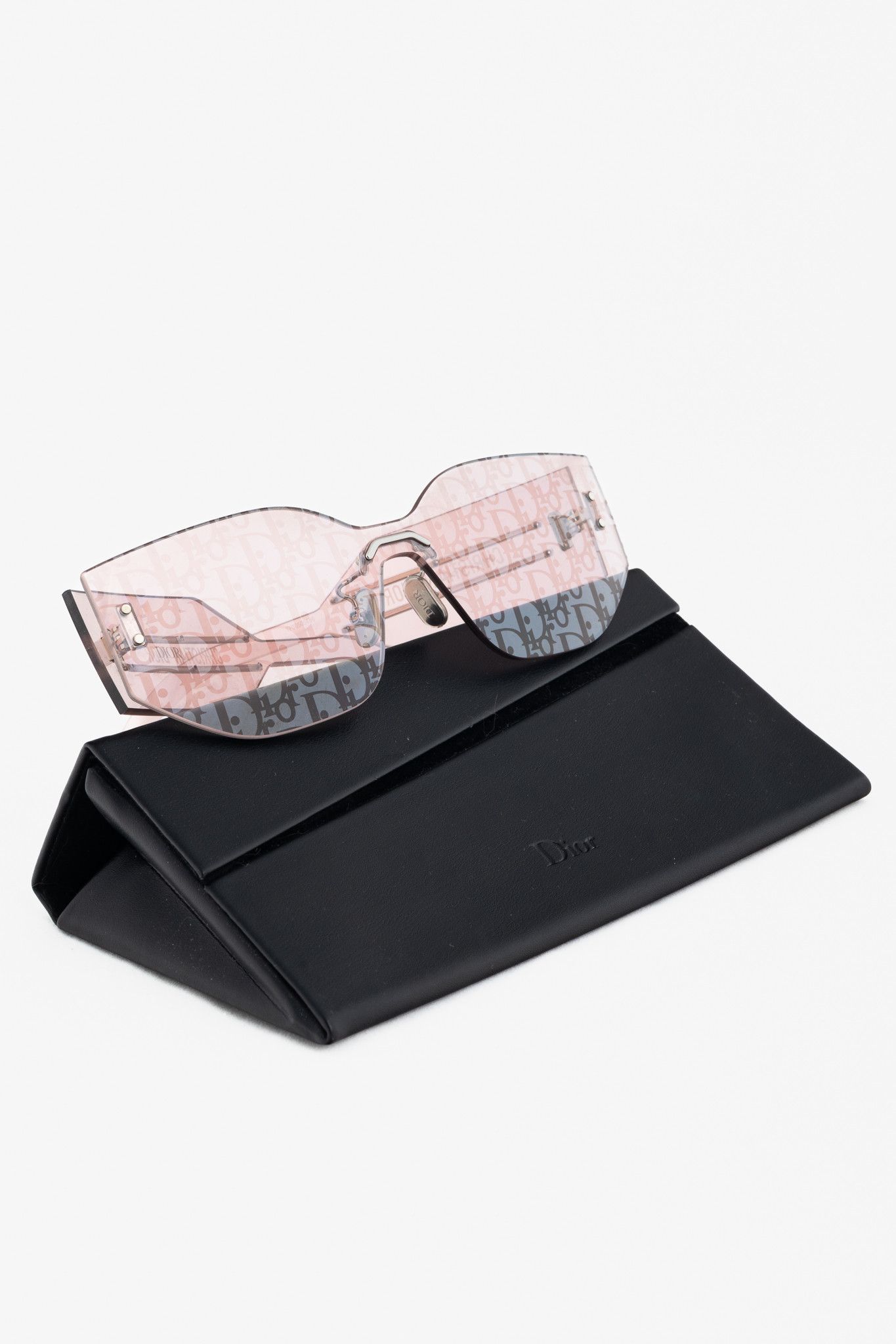 Dior Christian Dior DiorClub M6U Pink Monogram Shield Sunglasses Size ONE SIZE - 9 Thumbnail