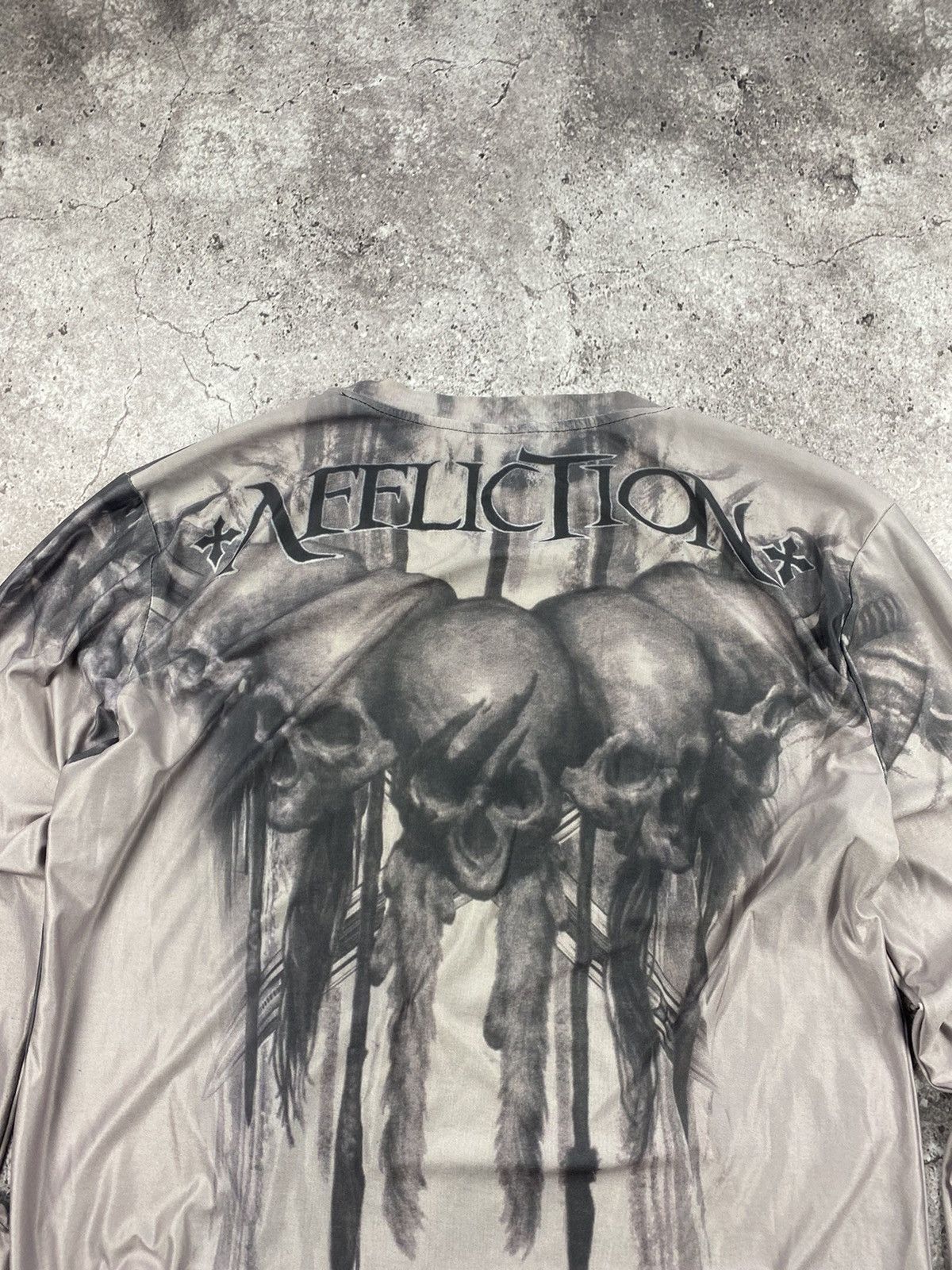 Affliction × Japanese Brand Y2K affliction japan tattoo tribal skull style tee shirt Size US L / EU 52-54 / 3 - 2 Thumbnail