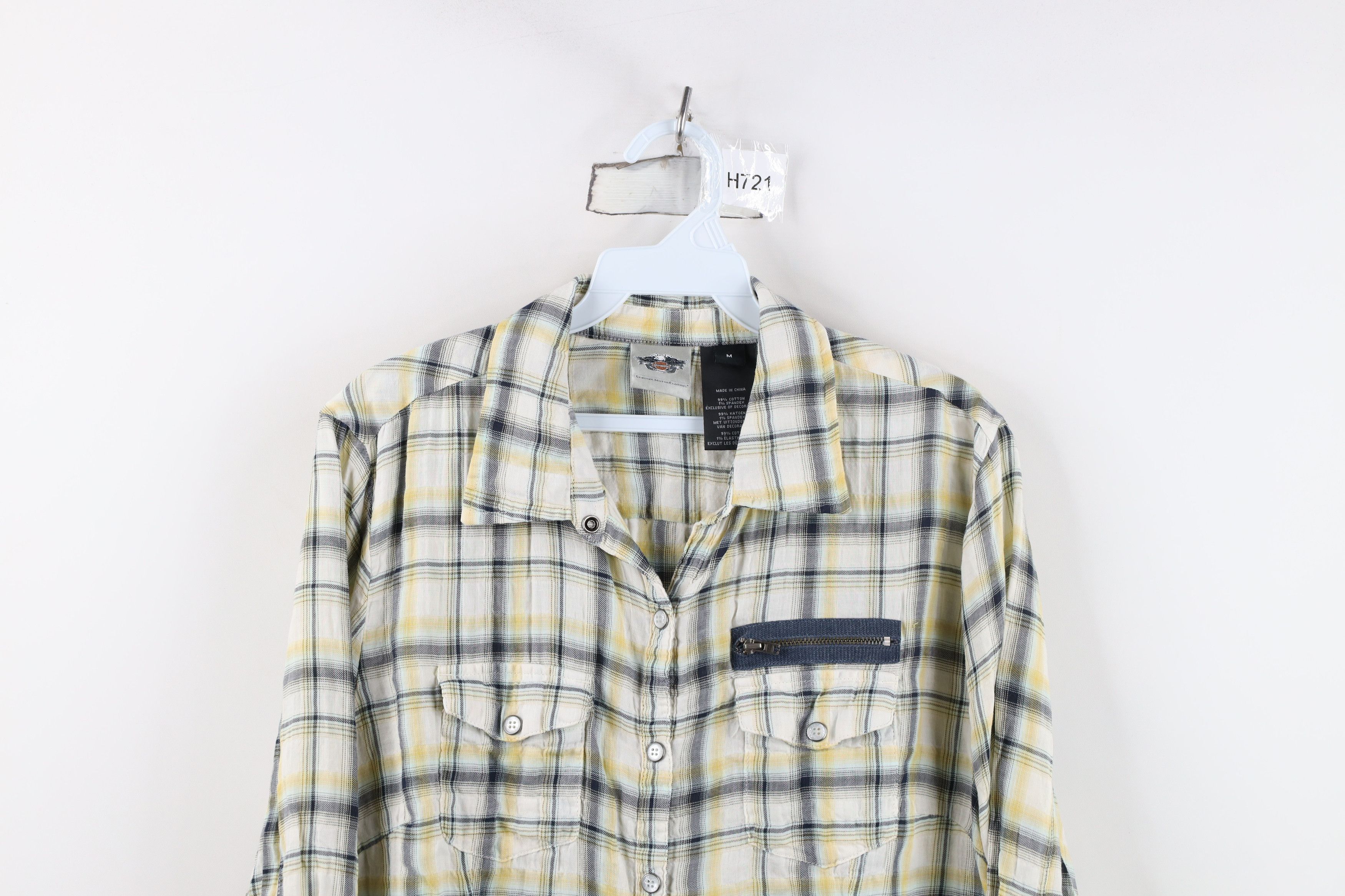 Harley Davidson Vintage Harley Davidson Gauzy Cotton Snap Button Shirt Size US M / EU 48-50 / 2 - 2 Thumbnail
