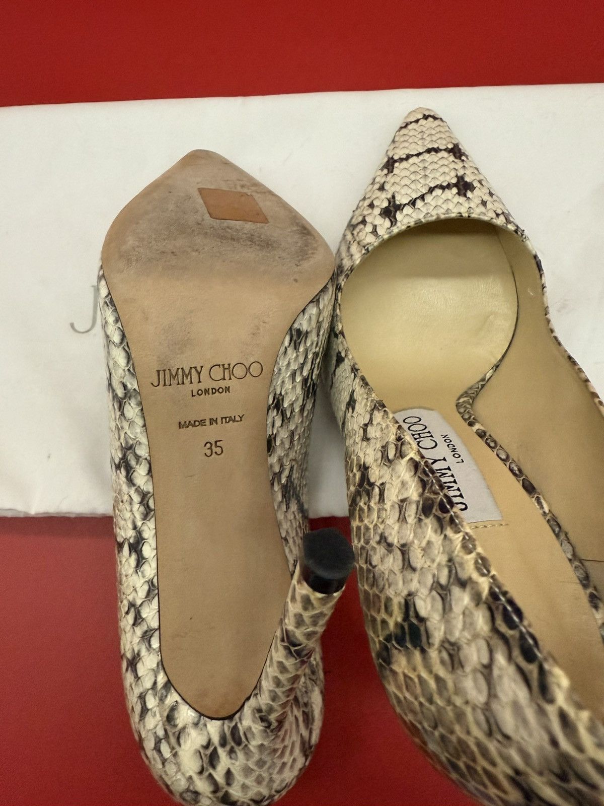Jimmy Choo Snake skin heels (35) Size US 4.5 / IT 34.5 - 5 Thumbnail
