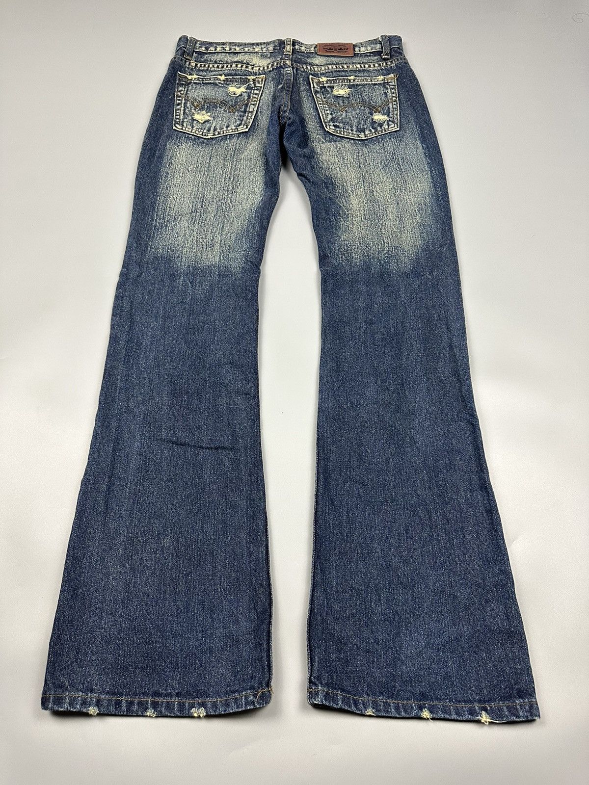 If Six Was Nine × Le Grande Bleu (L.G.B.) 🔥Sick Nice🔥Distressed Five Star Dragon Flared Jeans Size US 32 / EU 48 - 4 Thumbnail