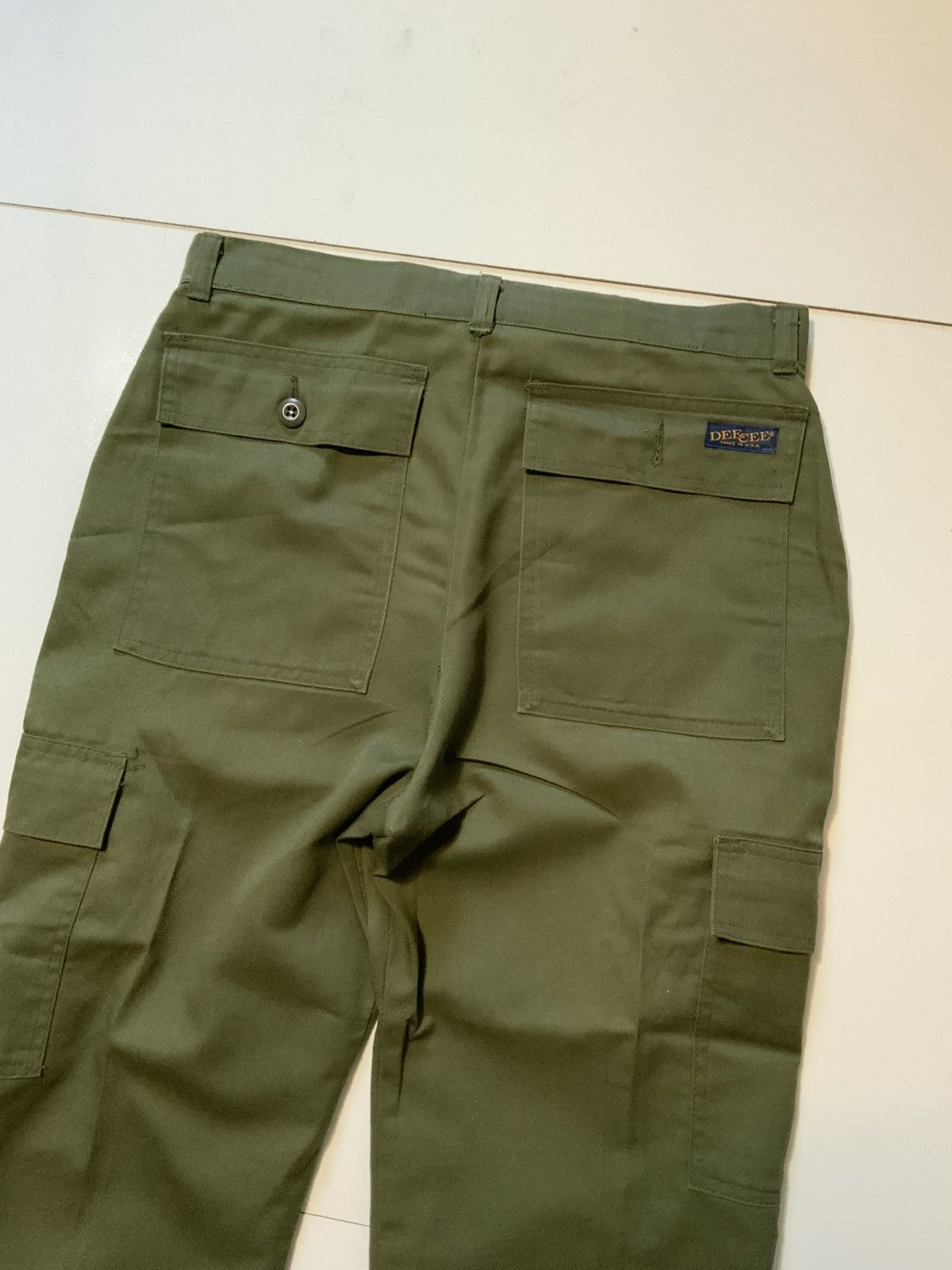 Vintage Vintage 70s Dee Cee Army Olive Green Cargo Wide Leg Pants Size US 32 / EU 48 - 6 Thumbnail