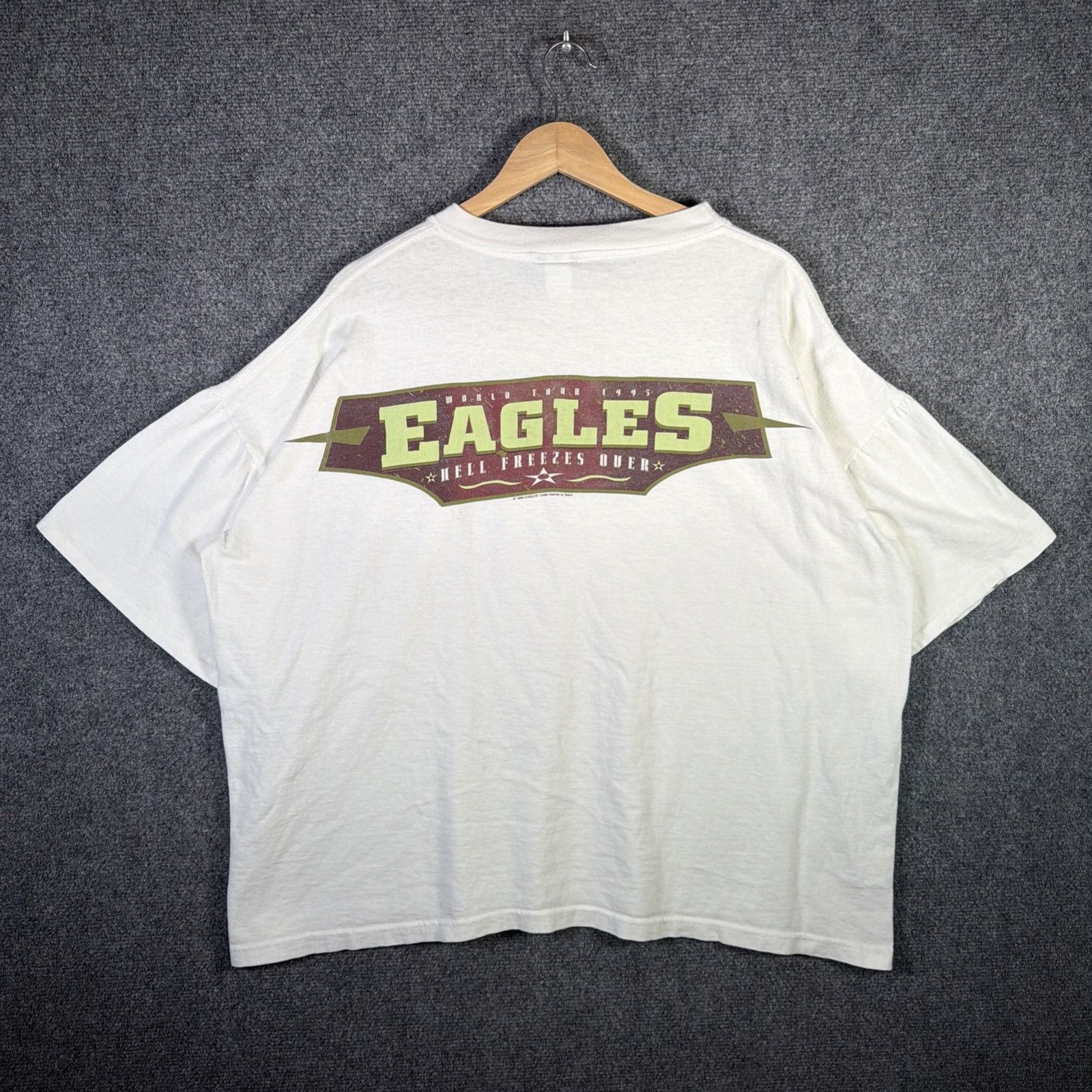 Band Tees Vintage Eagles Shirt Mens 2XL White 90s Hell Freezes Over Size US XXL / EU 58 / 5 - 2 Thumbnail