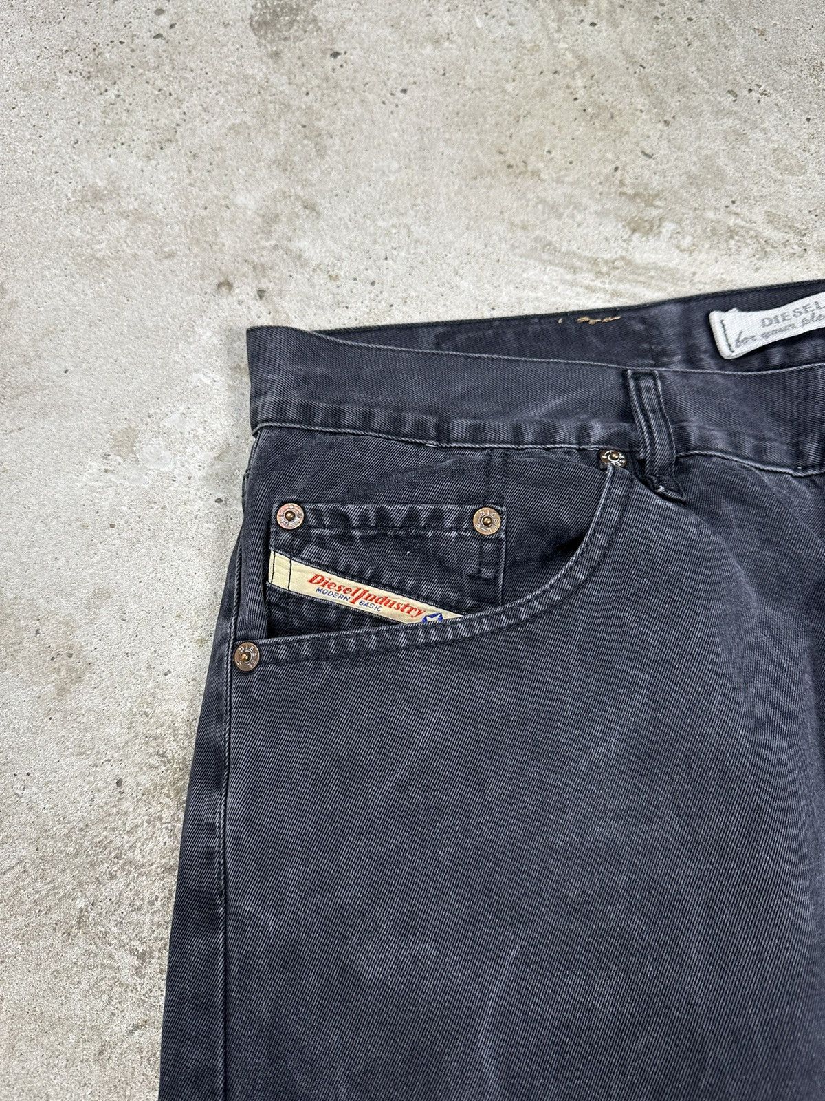 Diesel × Vintage ‼️ Vintage 90s Diesel Washed Black Grey Denim Pants Size US 38 / EU 54 - 7 Thumbnail