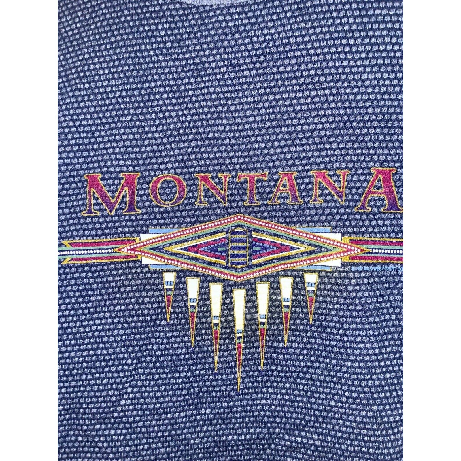 Vintage Vintage Montana Blue Shirt MT State Graphic Tee VTG 90s L Size US L / EU 52-54 / 3 - 3 Thumbnail