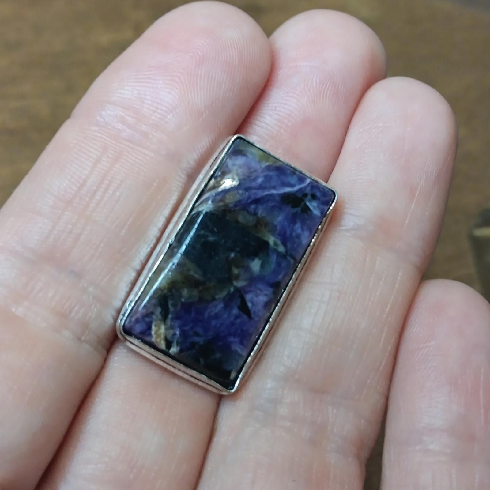 Designer Purple Charoite Stone Ring Size ONE SIZE - 5 Thumbnail