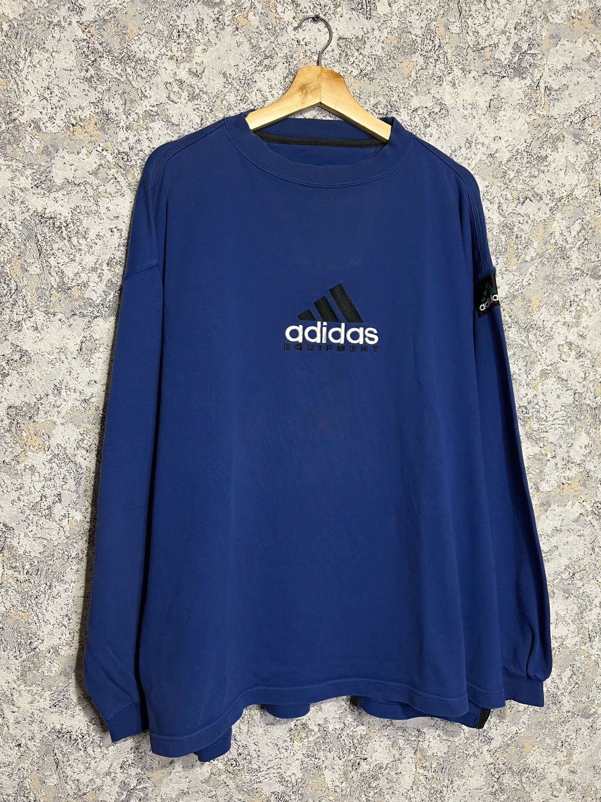 Adidas × Vintage Vintage Adidas Equipment Big Logo Sweatshirt Oversized 90s Size US M / EU 48-50 / 2 - 2 Thumbnail
