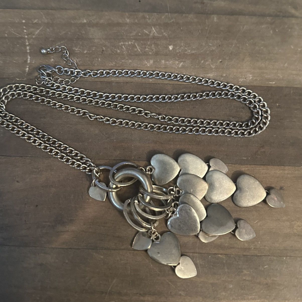 Other Long gold tone tiered hearts tassel necklace Size ONE SIZE - 3 Thumbnail