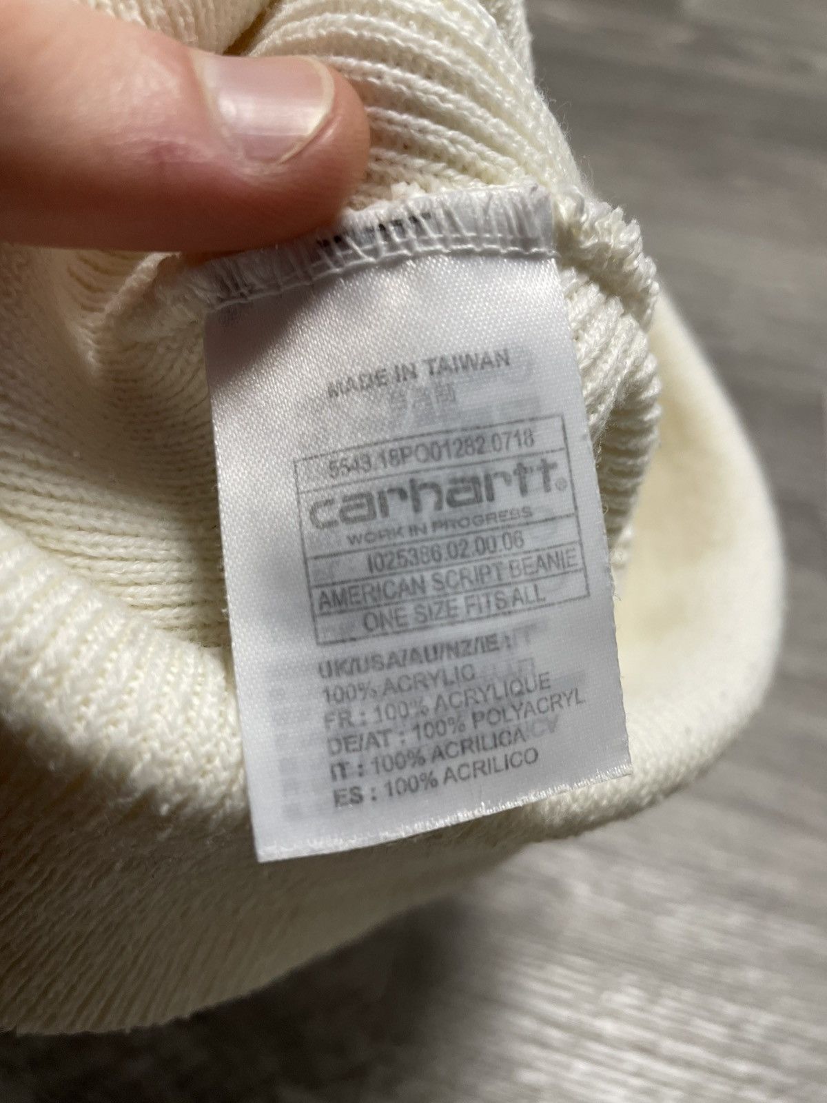 Carhartt Vintage Carhartt White American Script Beanie Hat Y2K Size ONE SIZE - 12 Thumbnail