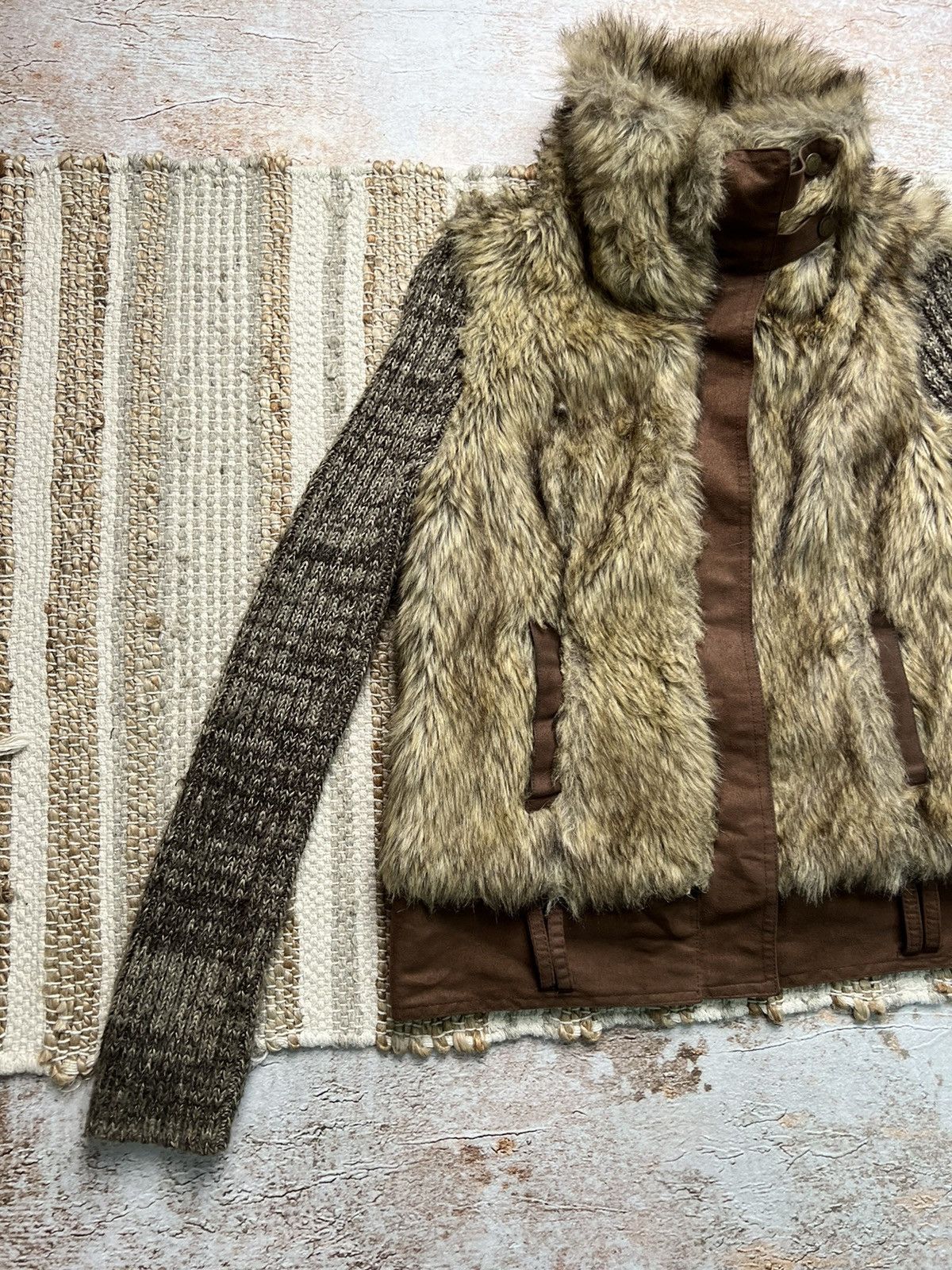 Japanese Brand × Vintage Vintage Japanese fur jacket with cotton sleeves Size S / US 4 / IT 40 - 2 Thumbnail
