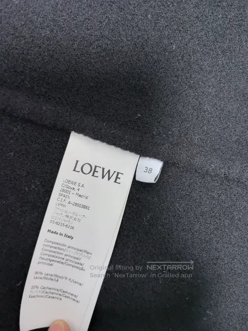 Loewe Loewe Black woolen overcoat with logo on the cuff Size XS / US 0-2 / IT 36-38 - 4 Thumbnail