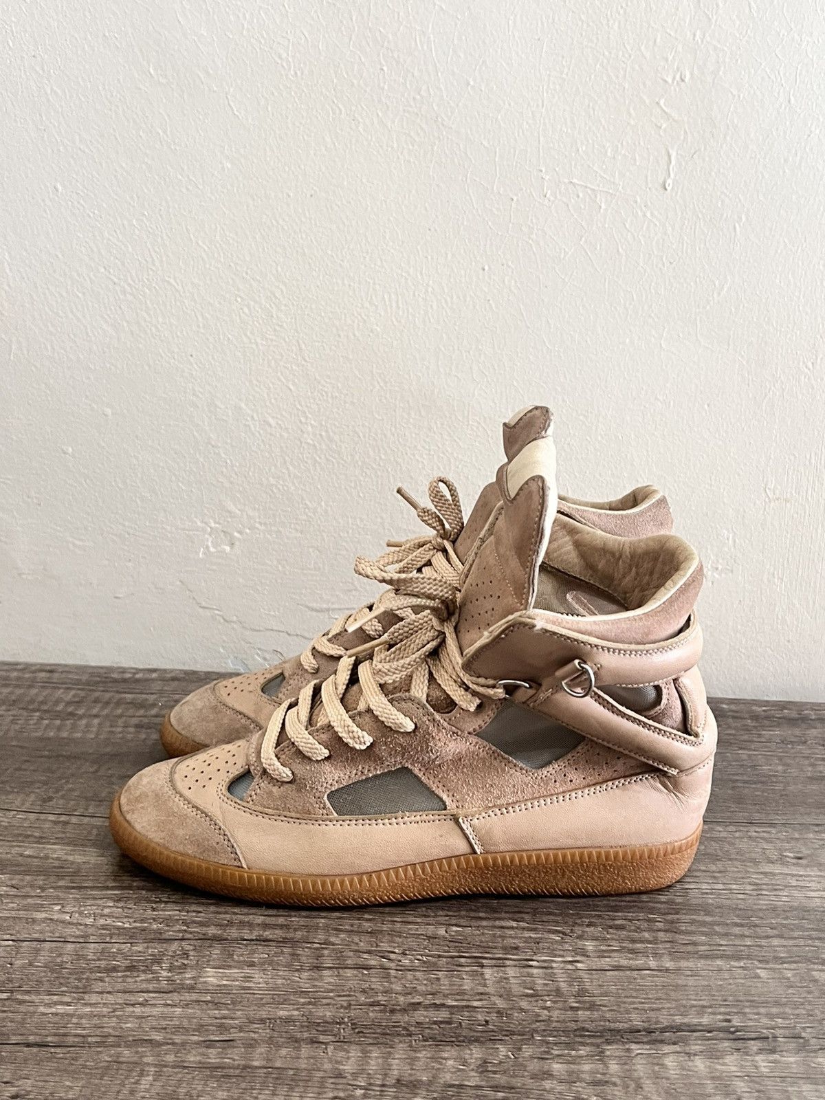 Maison Margiela Leather-Mesh Paneled Sneaks Size US 6 / IT 36 - 4 Thumbnail