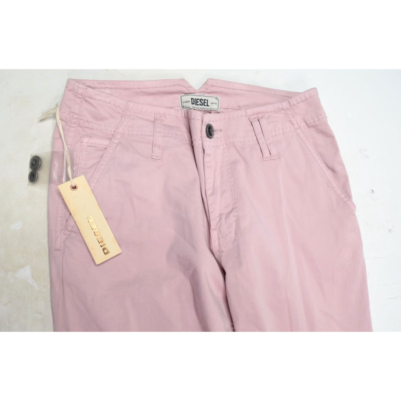 Diesel Diesel P-Detta-C Trouser Pants Womens 26 Mauve Pink Straight Cut Chino Casual Size 26" / US 2 / IT 38 - 2 Thumbnail