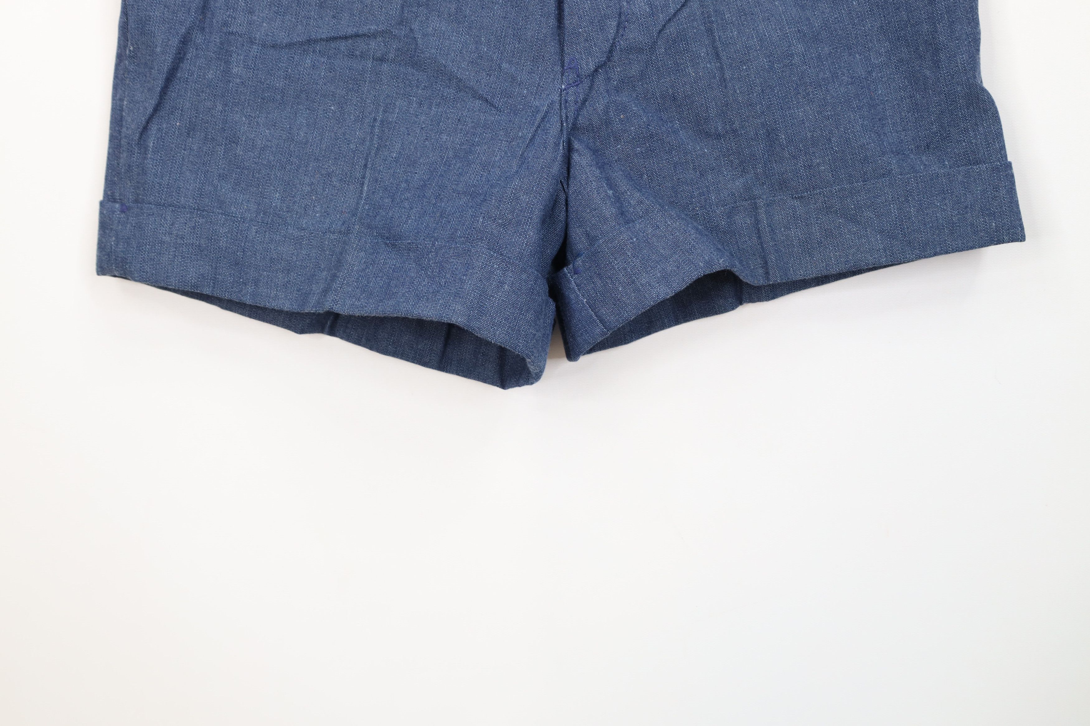 Vintage Vintage 70s Streetwear Chambray Cuffed Denim Shorts Blue USA Size 28" / US 6 / IT 42 - 4 Thumbnail