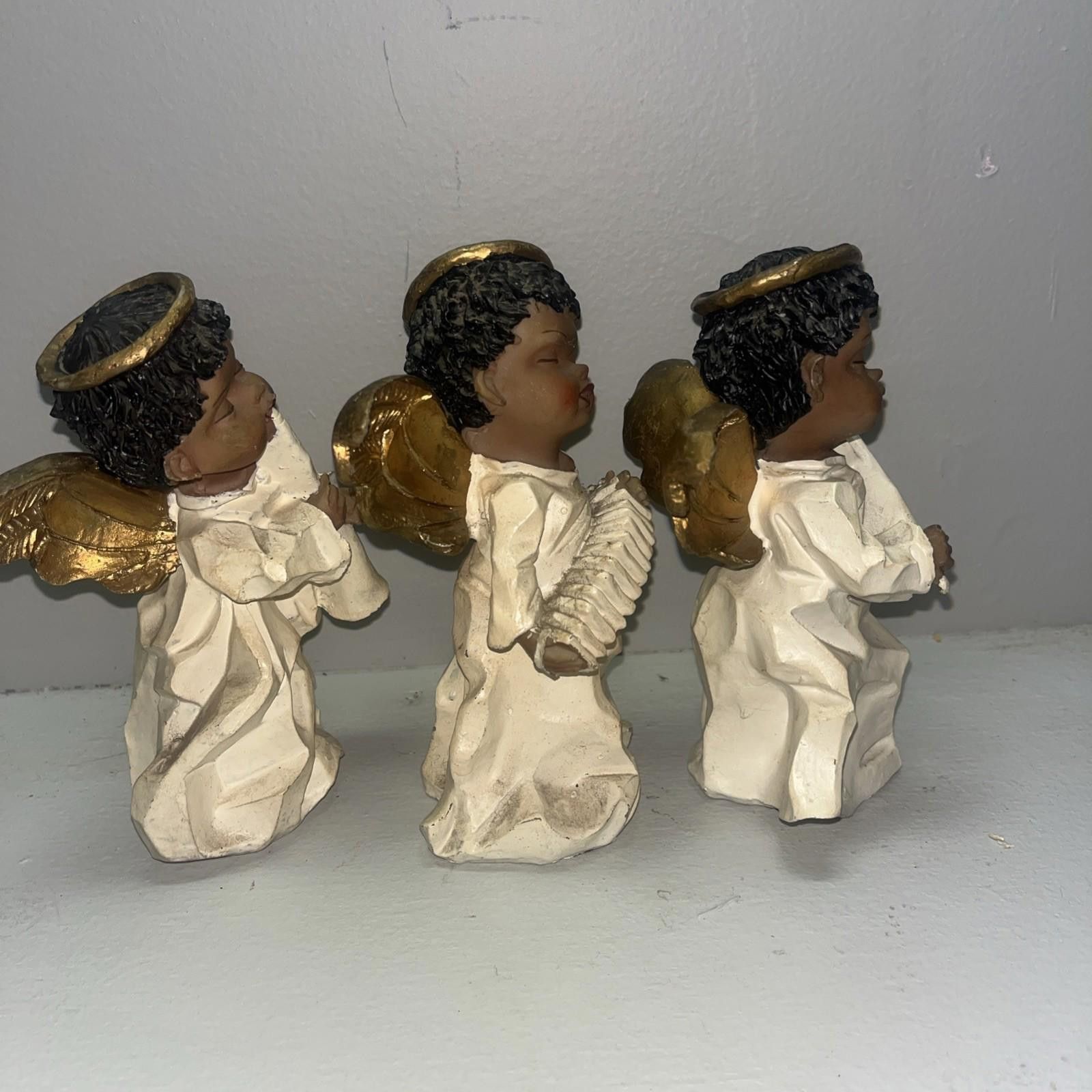 The Unbranded Brand Lot Of 3 African American Child Angels Figurine Size ONE SIZE - 4 Thumbnail