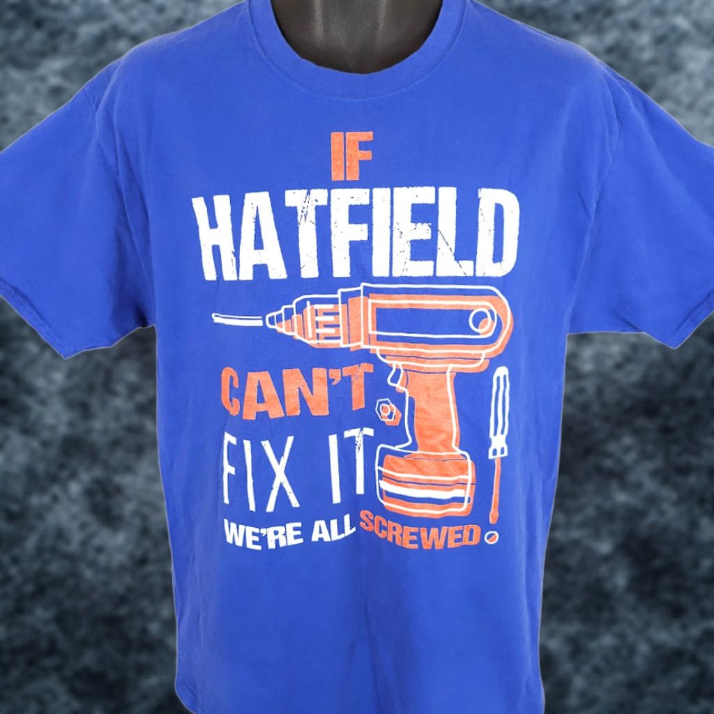 Hanes If Hatfield Cant Fix It T Shirt Mens Large Blue Were All Screwed Funny Hanes Shirt Mens Large Blue Were All Screwed Funny Size US L / EU 52-54 / 3 - 1 Thumbnail