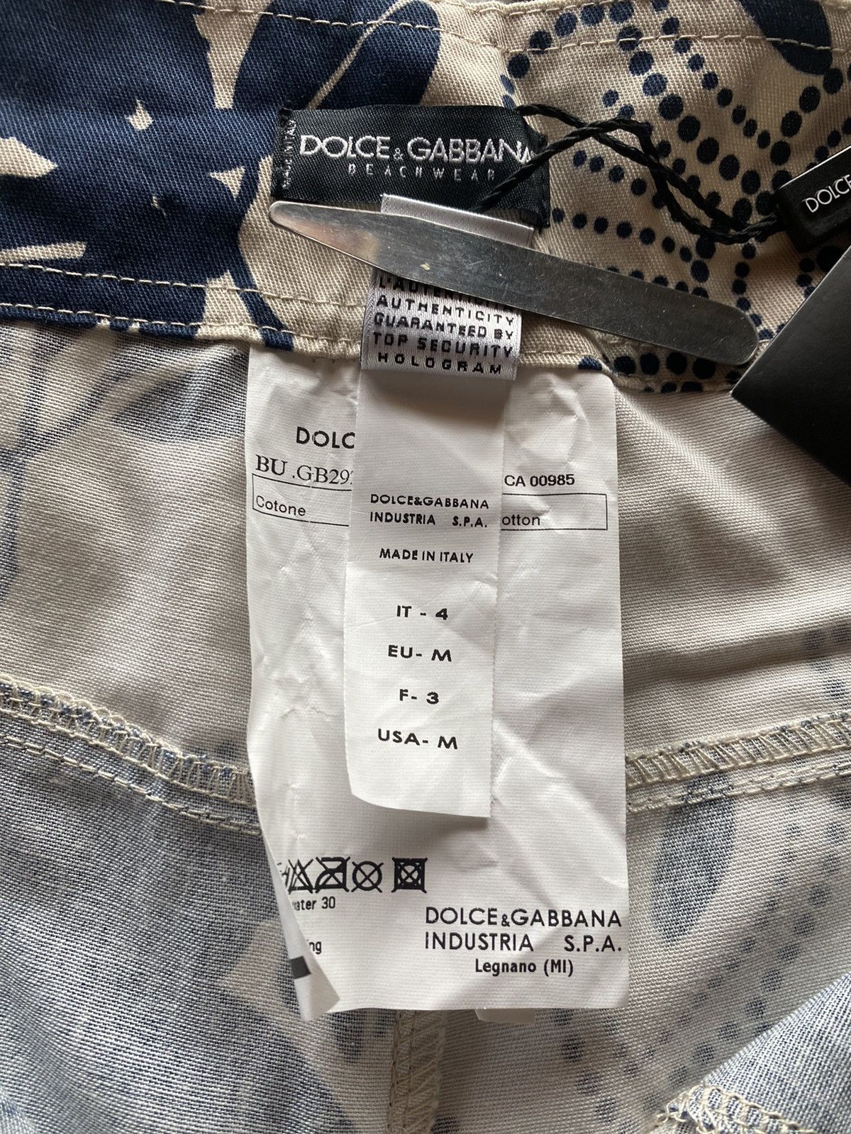 Dolce & Gabbana Dolce & Gabbana 🇮🇹 Runway Blue/Tan The Cut-Outs Shorts M NEW Size US 34 / EU 50 - 9 Thumbnail