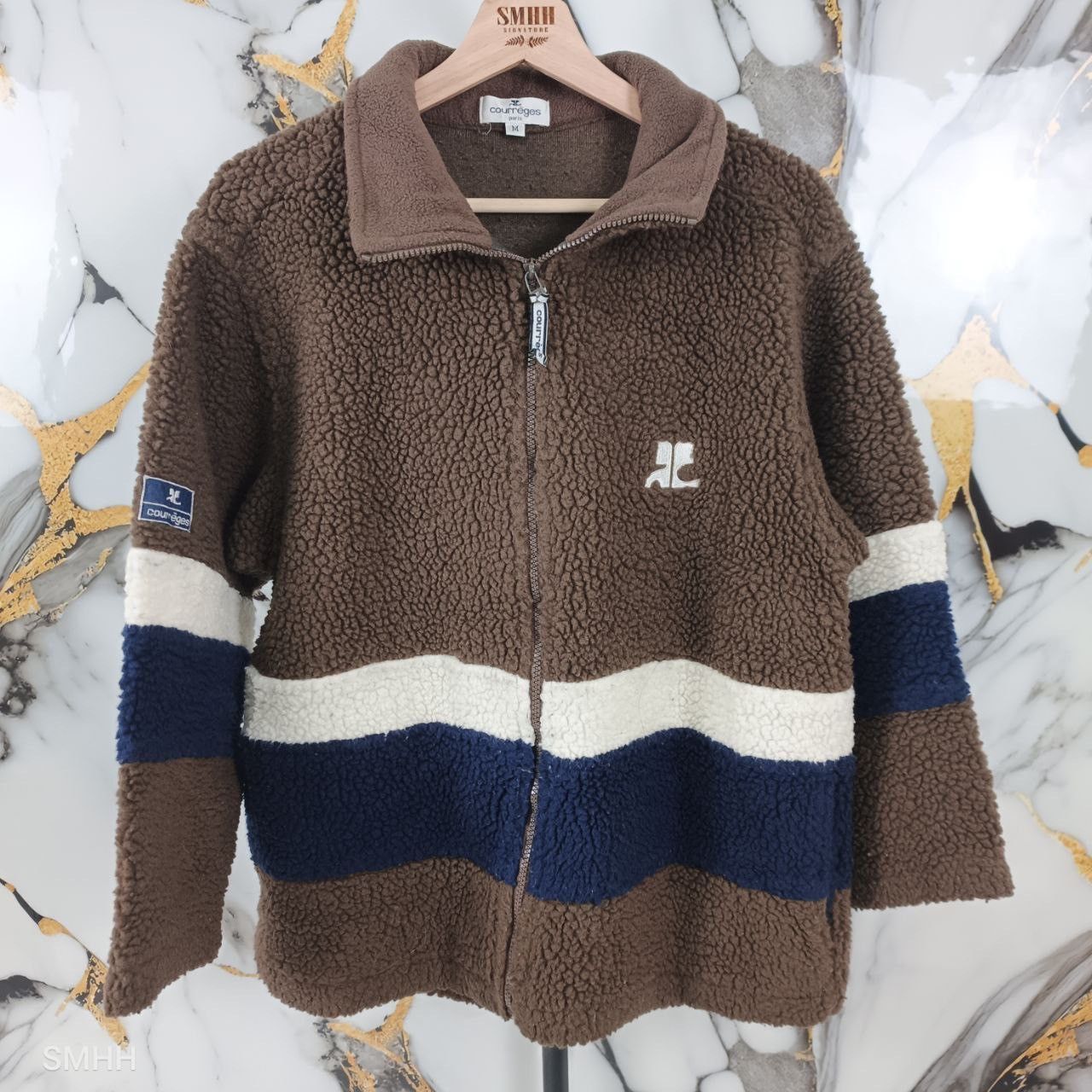 Courreges 🔥Rare Courrèges Sherpa Fleece - Embroidered Back Logo ( M ) Size US M / EU 48-50 / 2 - 2 Thumbnail