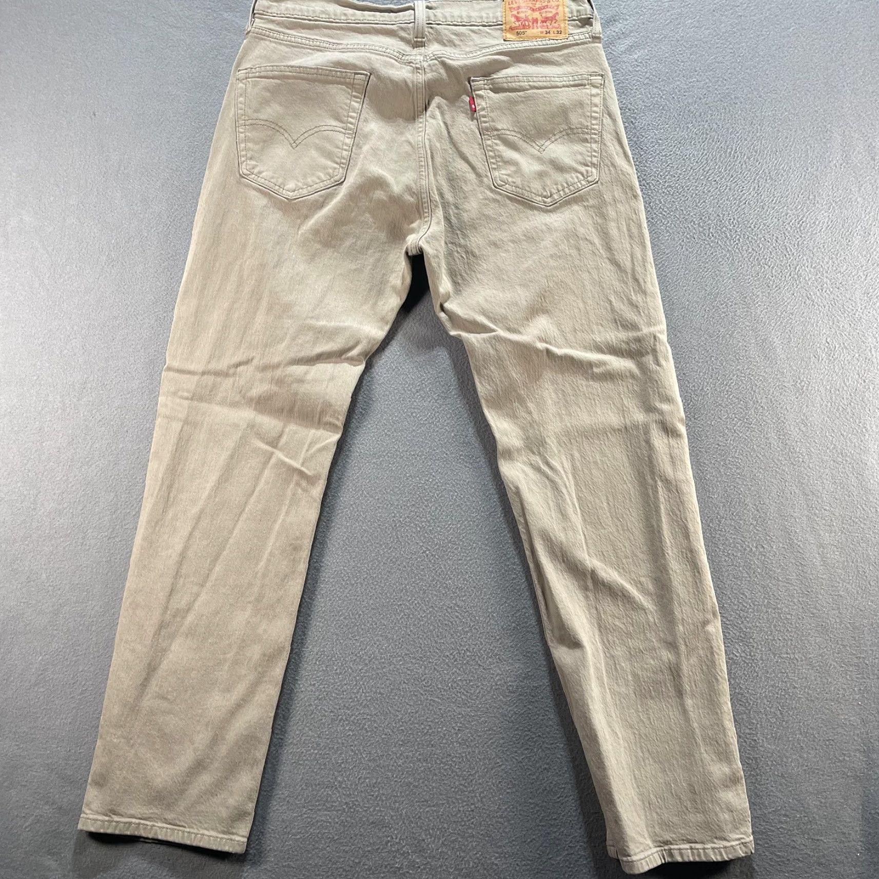 Levi's Levi's 505 Jeans Mens 34x32 Beige Straight Fit Denim Pants Zip Fly Pockets Size US 34 / EU 50 - 2 Thumbnail