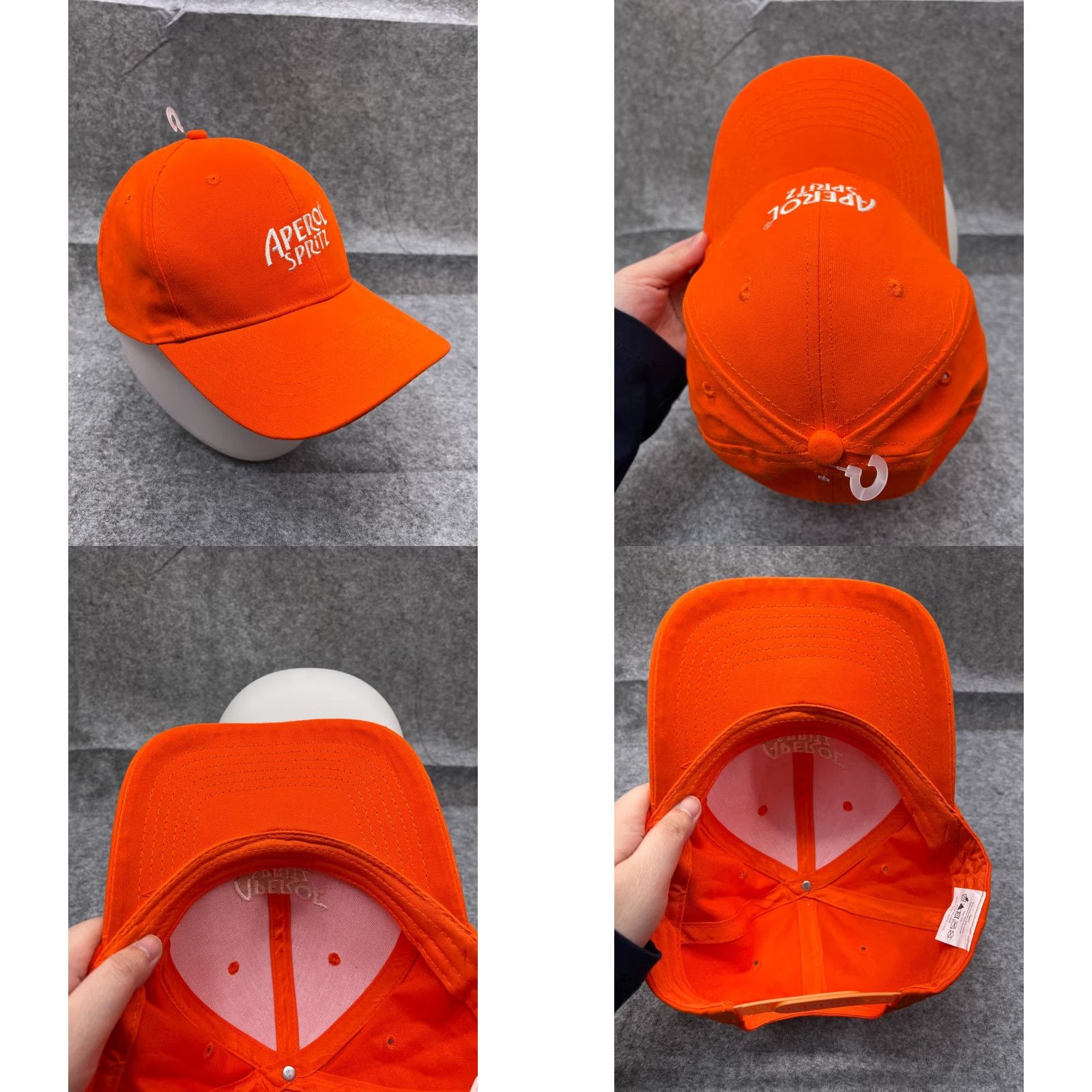 Vintage Aperol Spritz Hat Adult One Size Orange Cotton Polyester Cocktail Mens Size ONE SIZE - 8 Thumbnail