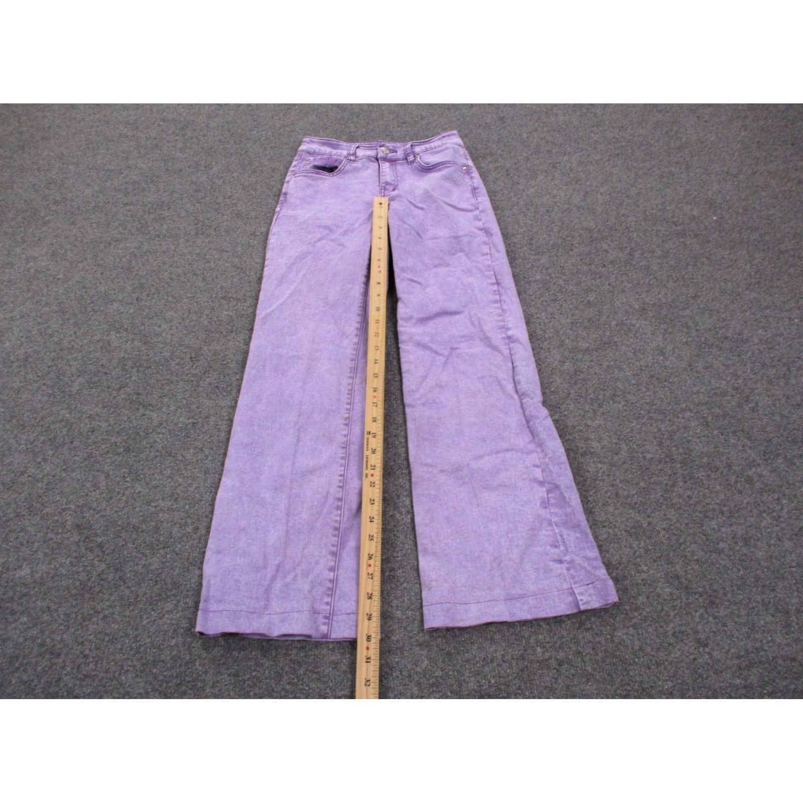 Vintage Ranch Dress'n Jeans Womens S Denim Work Flare Wide Leg Bootcut 5-Pocket Denim Cotton Modal Spandex Purple Vintage No Size 42" / US 20 - 3 Thumbnail