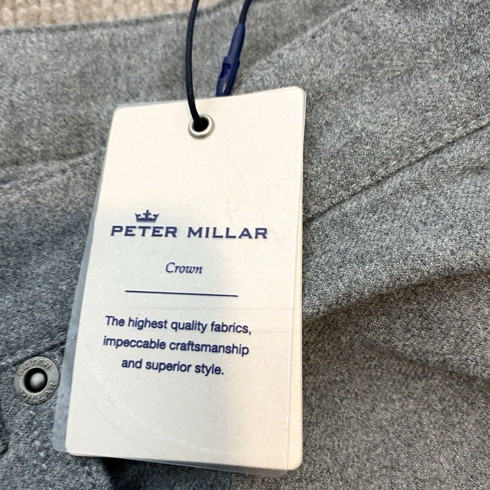 Peter Millar Peter Millar Crown Pants Mens 50 R Gray Stretch Cotton 5-Pocket Flat Front 50x34 Pants Mens Gray 5-Pocket Stretch Cotton Flat Front Size US 34 / EU 50 - 4 Thumbnail
