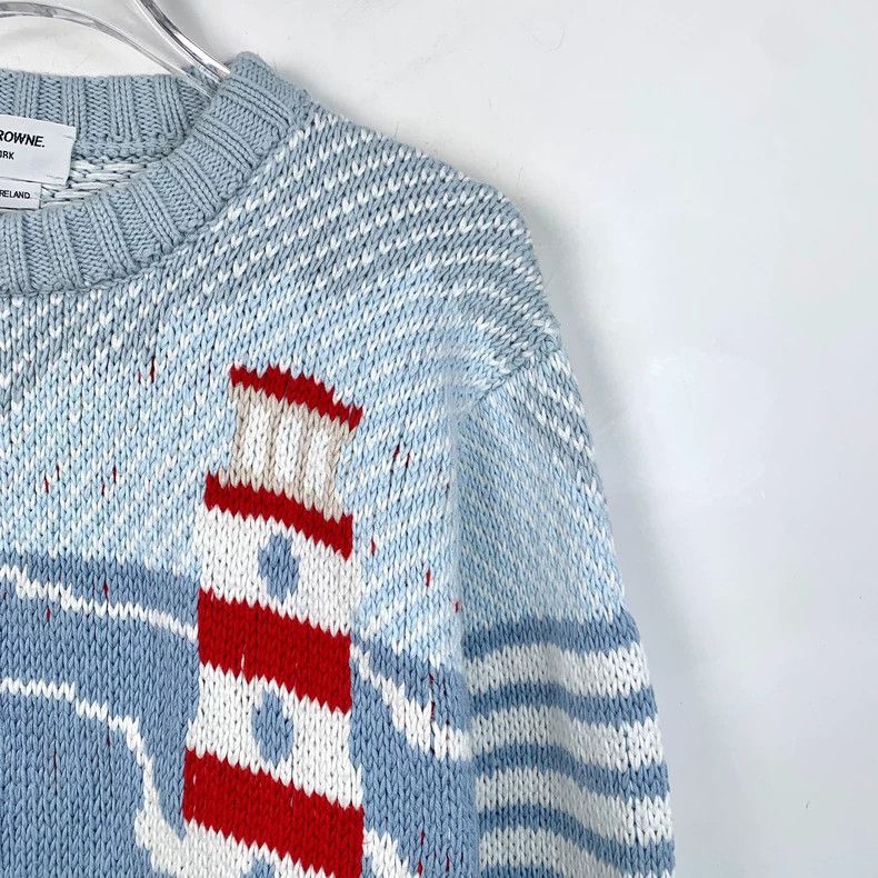 Thom Browne Thom Browne size1 Colorful wave lighthouse embroidered cott Size US S / EU 44-46 / 1 - 3 Thumbnail