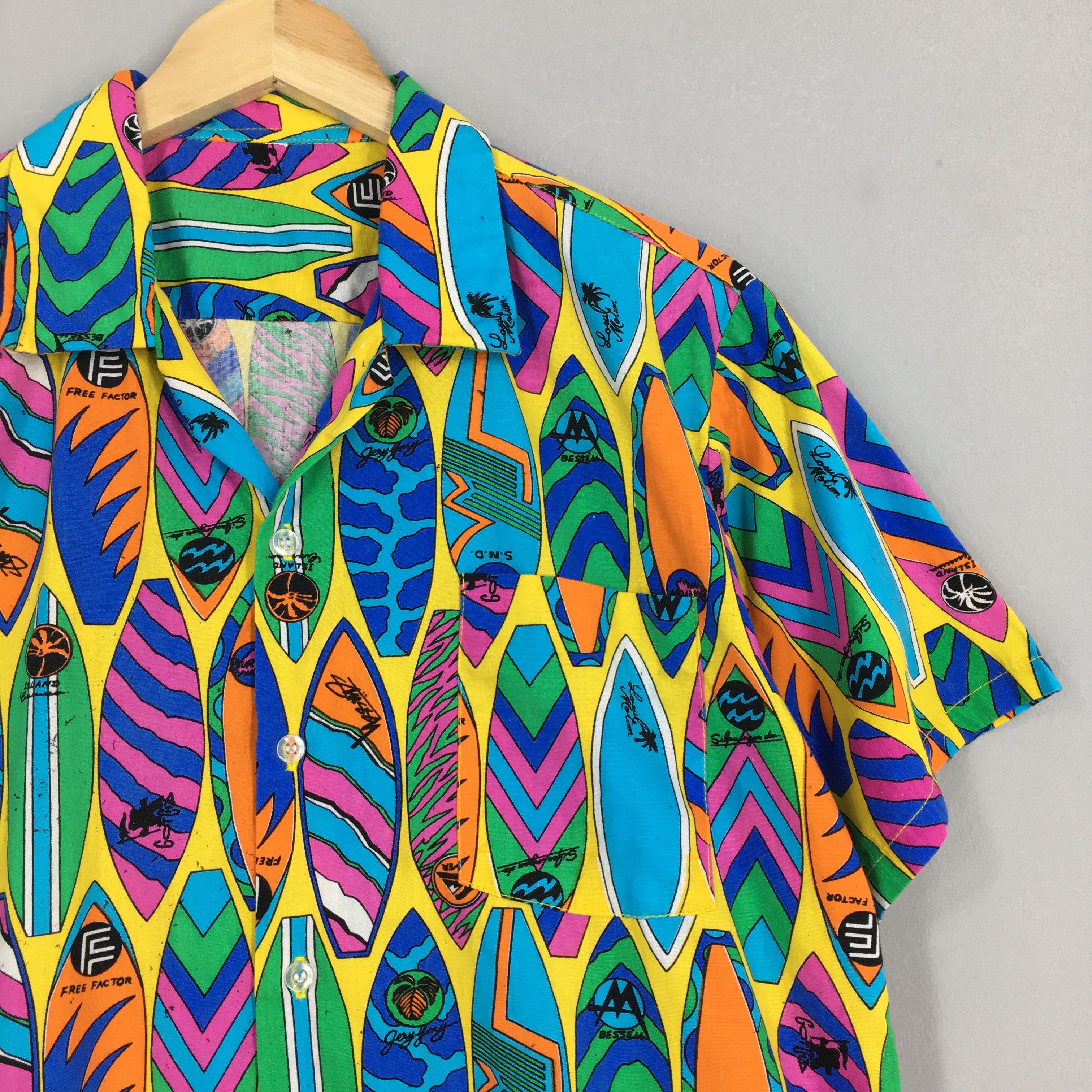 Vintage Vintage 80s Hawaiian Aloha Surfboard Shirts Medium Size US M / EU 48-50 / 2 - 2 Thumbnail