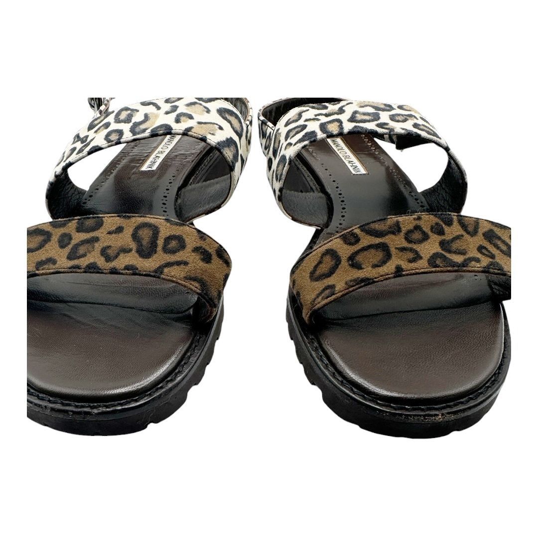 Manolo Blahnik Manolo Blahnik Suede Animal Print Slingback Sport Sandals Size US 10.5 / IT 40.5 - 6 Thumbnail