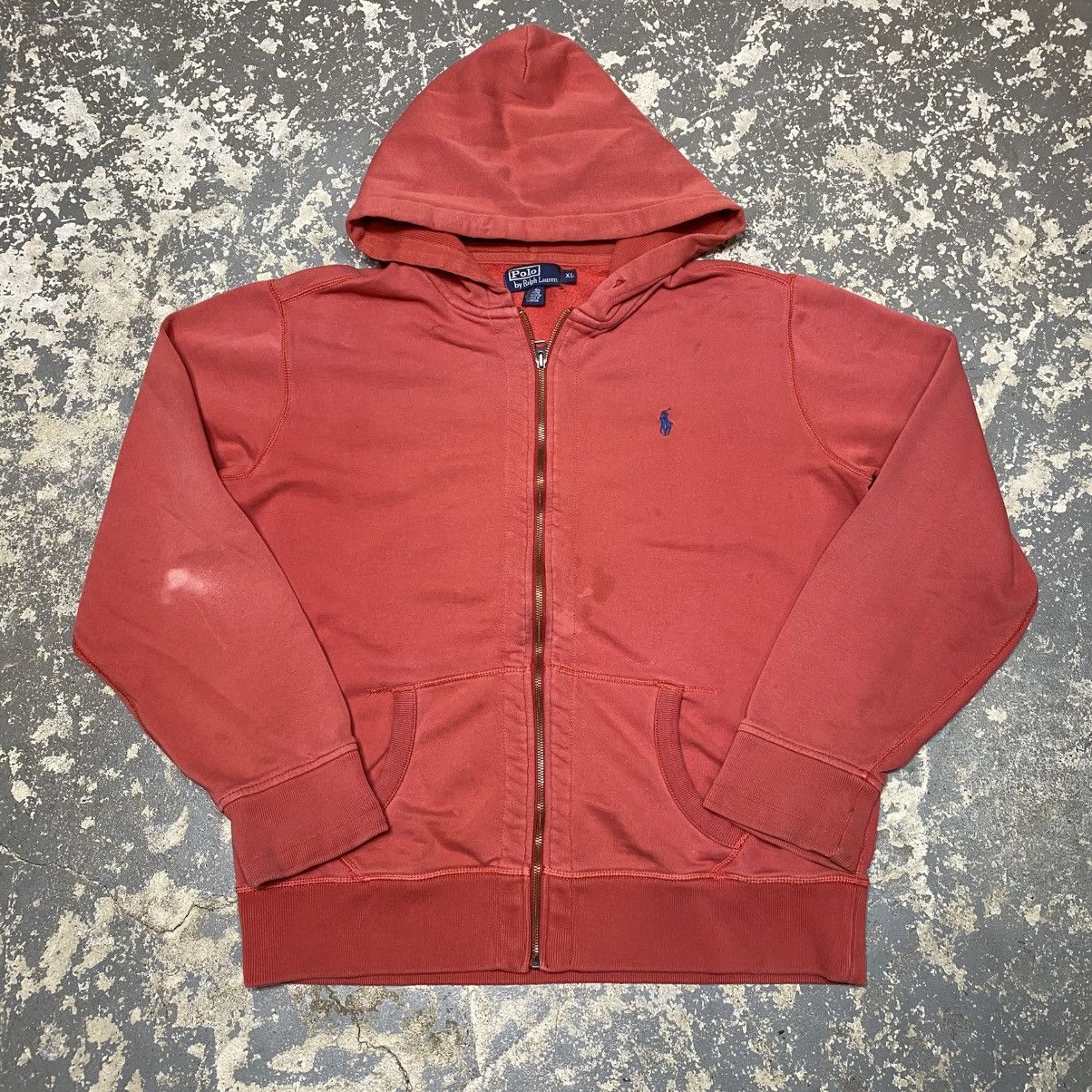 Polo Ralph Lauren × Vintage Vintage Polo Ralph Lauren Pink Salmon Zip Up Hoodie Sweatsh Size US XL / EU 56 / 4 - 11 Thumbnail