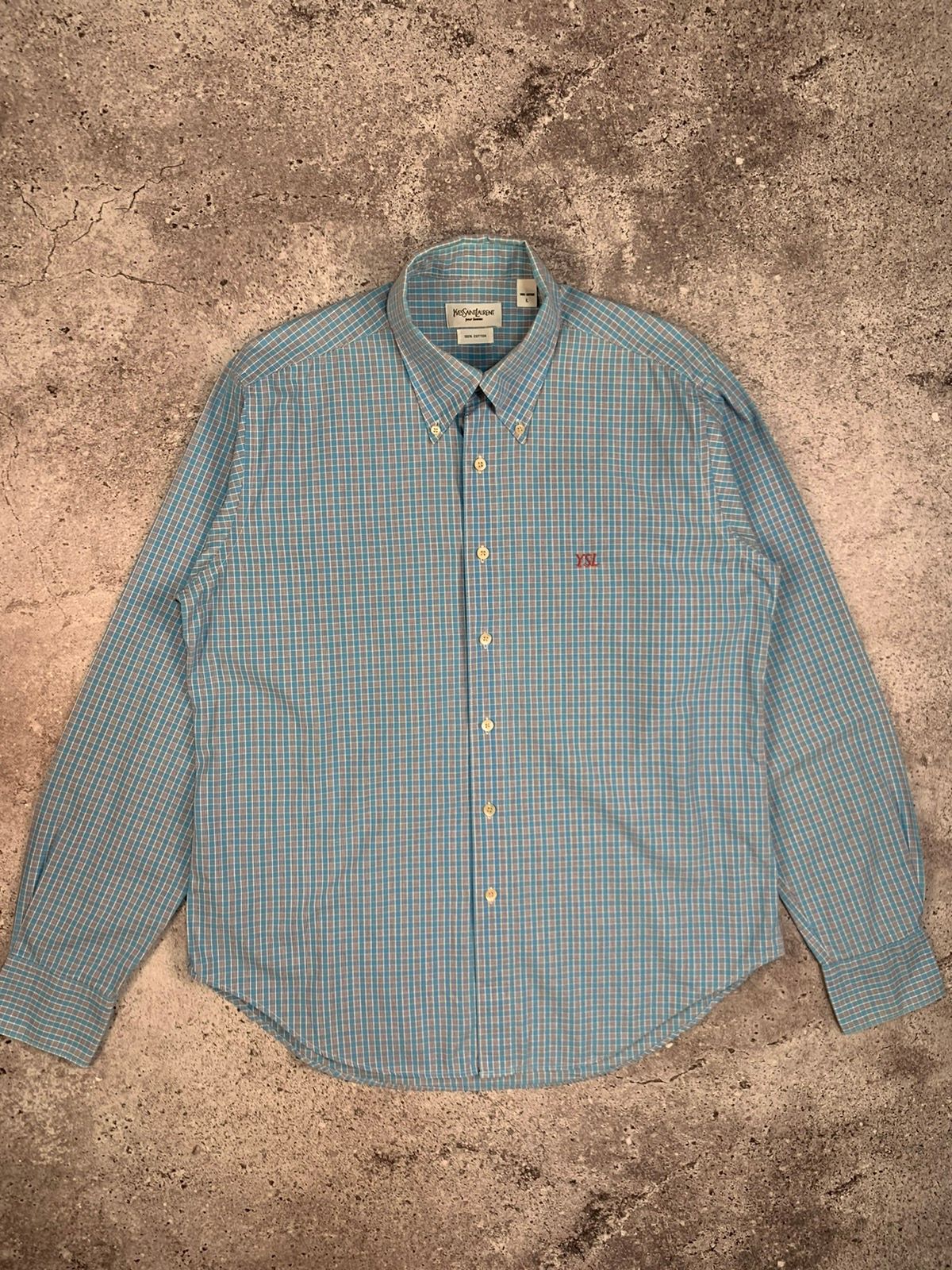 Pre-owned Saint Laurent Vintage Shirt Size M In White/blue