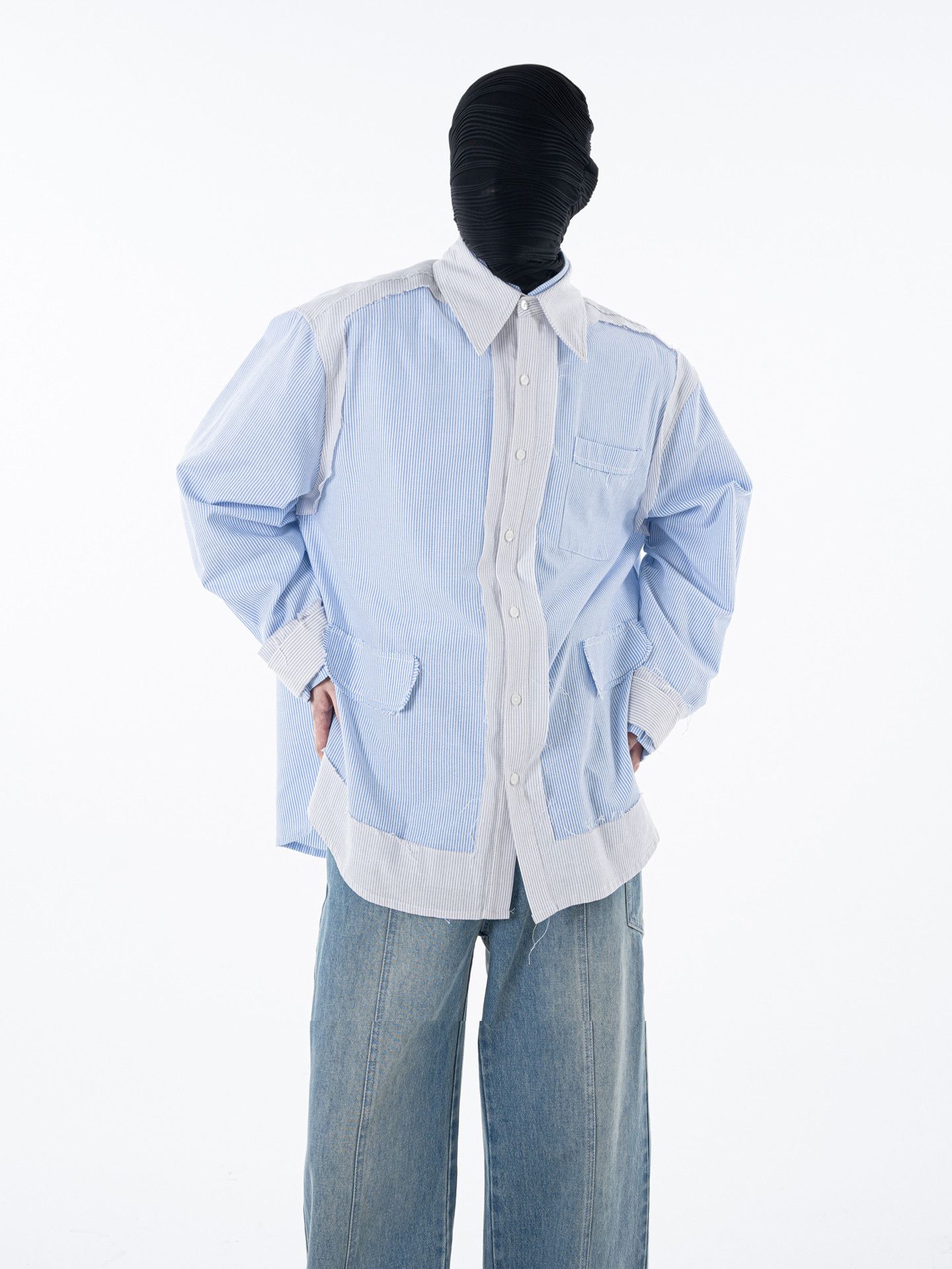Other Men’s Raw-edge striped two-piece shirt Size US M / EU 48-50 / 2 - 6 Thumbnail