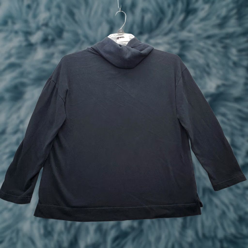 J. Jill J. Jill Womens Shirt Size M Black 100% Cotton Long Sleeve Turtleneck Pullover Top Size M / US 6-8 / IT 42-44 - 1 Thumbnail