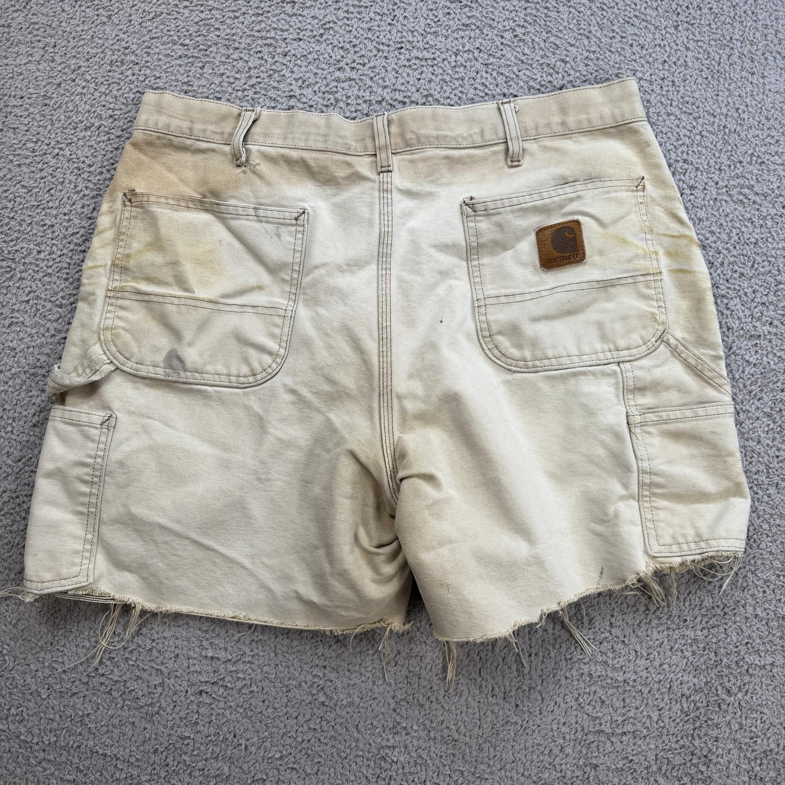 Carhartt Carhartt Carpenter Work Shorts Distressed Beige Duck Canvas Size US 36 / EU 52 - 2 Thumbnail