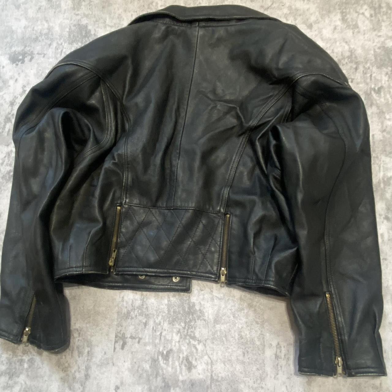Other Black leather jacket with a hint of yellow, featuring Size 36R - 2 Thumbnail
