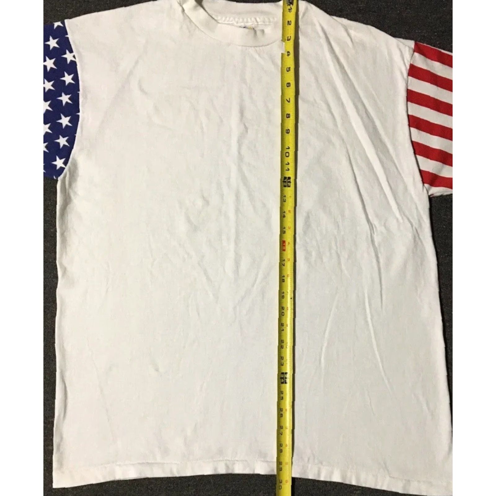 NASCAR VINTAGE 80s American Flag Shirt XL USA Army Military Biker AOP NASCAR Grunge Red White Size US XL / EU 56 / 4 - 8 Thumbnail