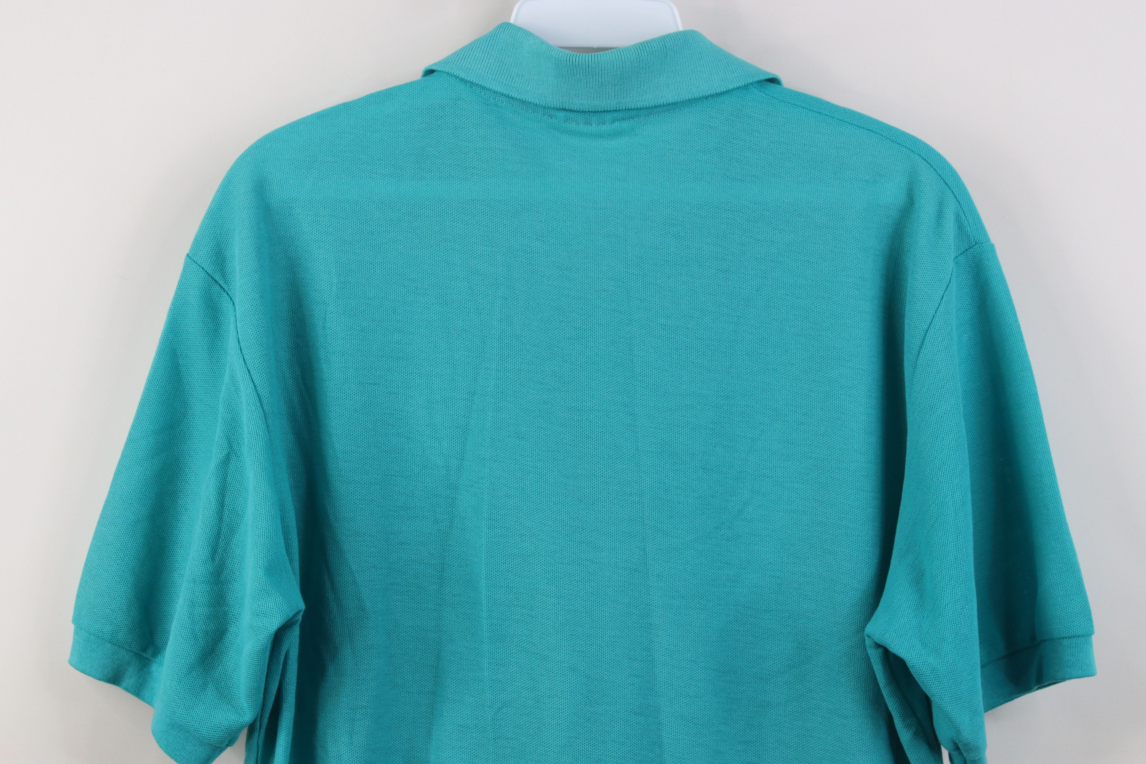Vintage Vintage 70s 80s Streetwear Blank Knit Golf Polo Shirt Teal Size US L / EU 52-54 / 3 - 12 Thumbnail