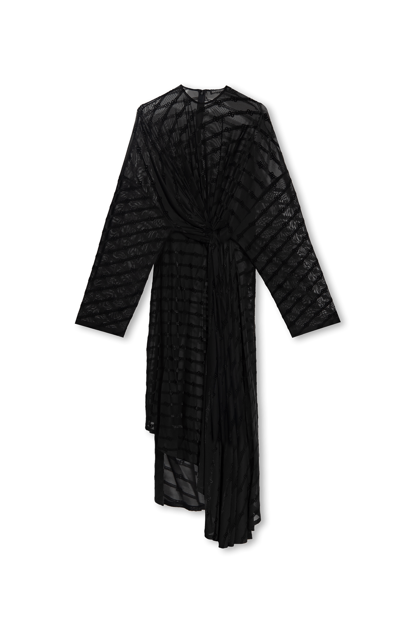 Balenciaga o1bcso1str1124 BB Monogram Front Drape Dress in Black Size XS / US 0-2 / IT 36-38 - 1 Thumbnail