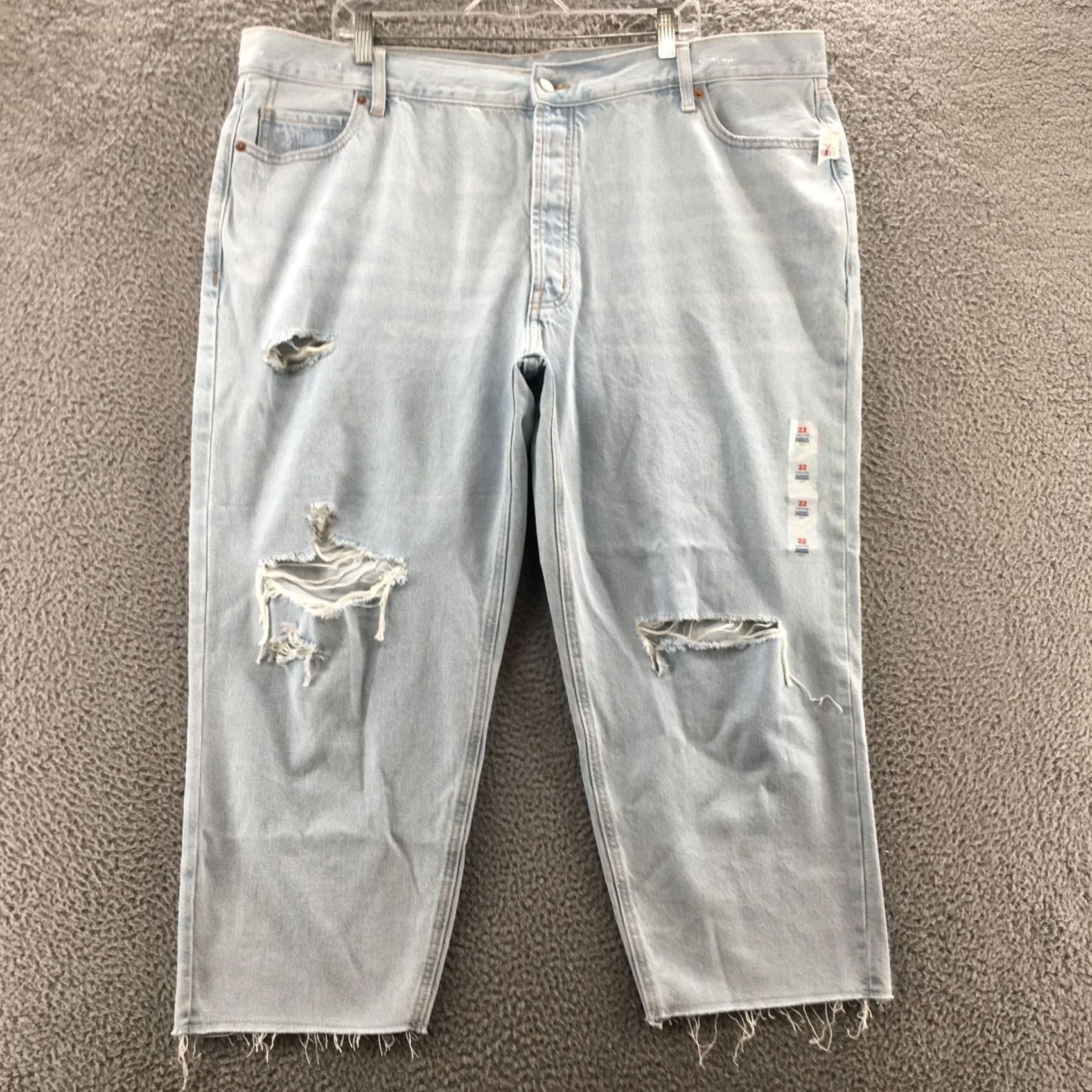 Old Navy Old Navy Jeans Womens 22 Slouchy Straight Leg Blue Button Fly NEW Jeans Size 40" / US 18 - 2 Thumbnail