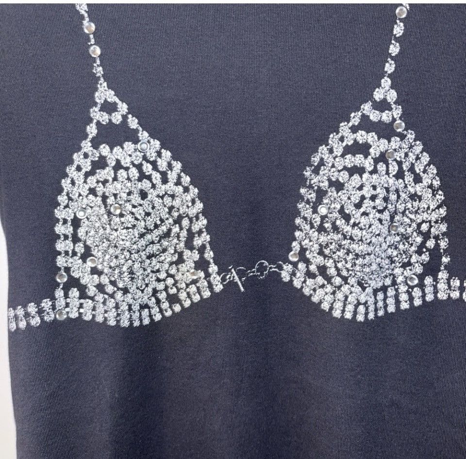 Vaquera Vaquera Black Diamante Bra Tshirt Size S / US 4 / IT 40 - 2 Thumbnail