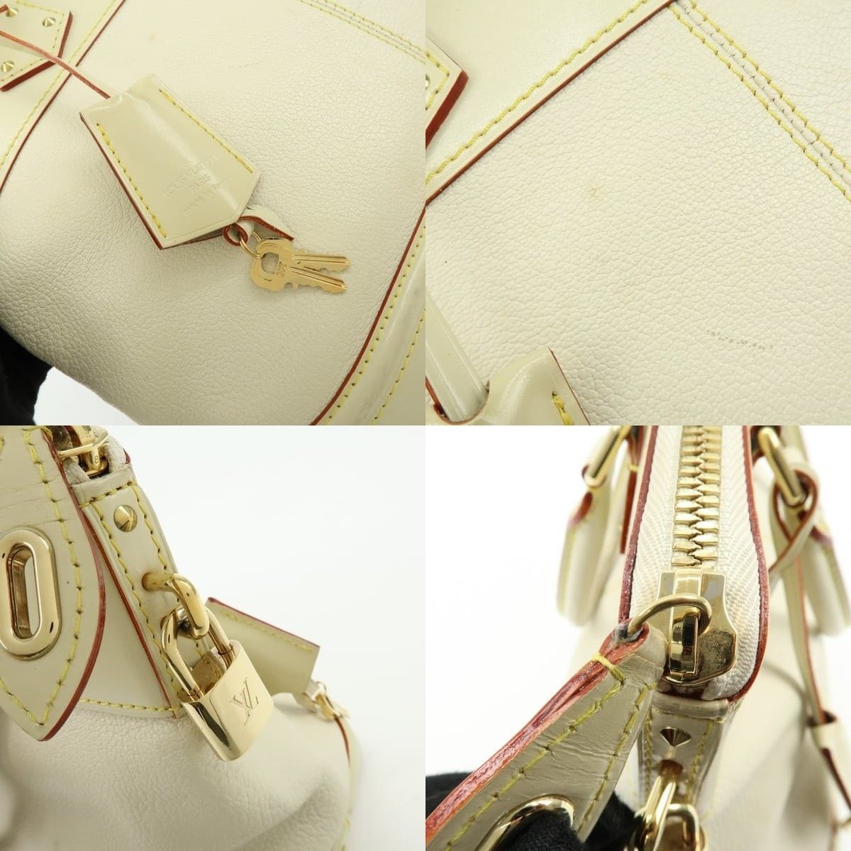 Louis Vuitton Louis Vuitton Suhali Lock It PM Goatskin Satchel Cream Size ONE SIZE - 6 Thumbnail