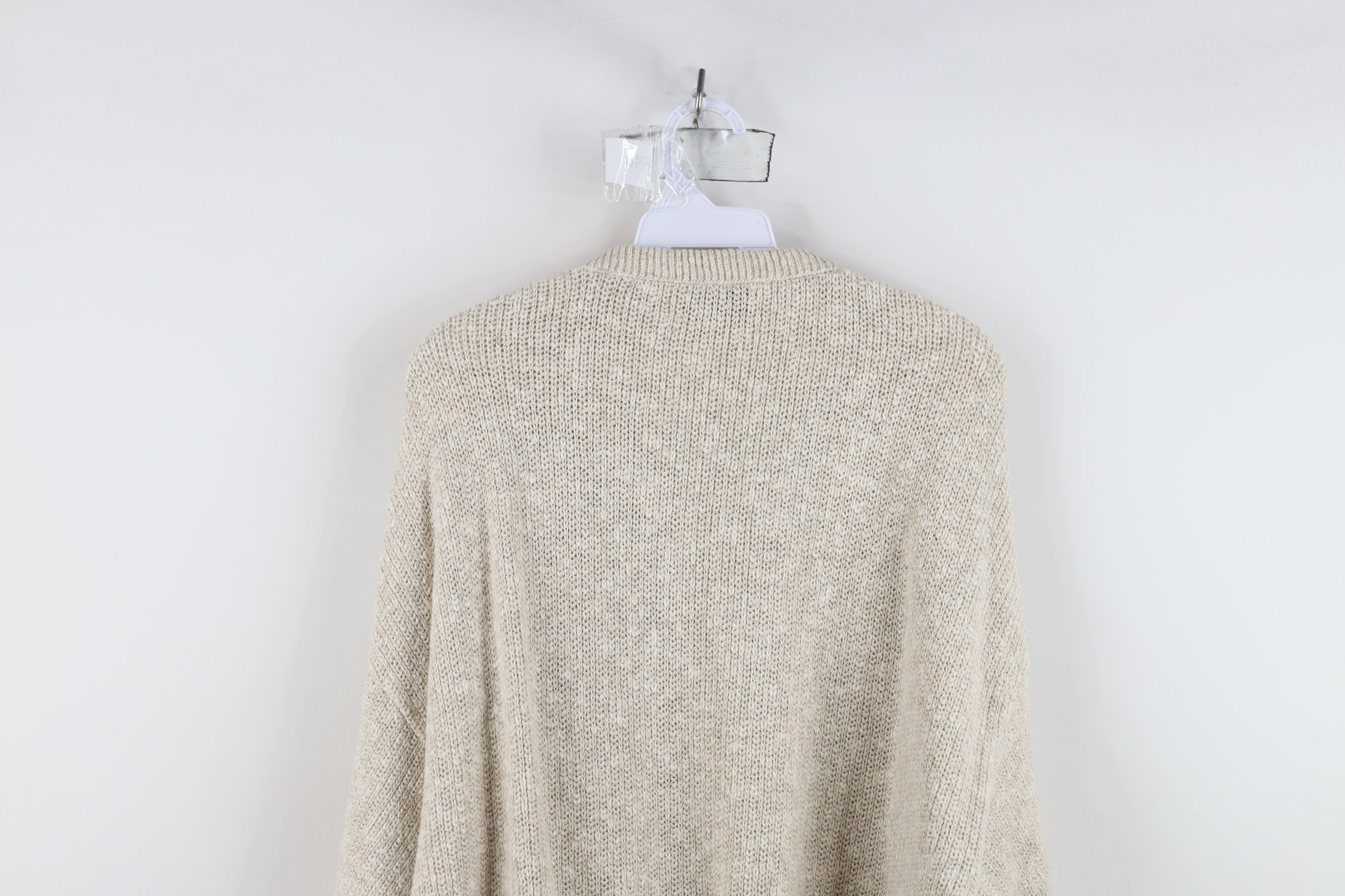 L.L. Bean Vintage 70s LL Bean Jute Blend Ribbed Knit Sweater Beige USA Size US XL / EU 56 / 4 - 11 Thumbnail