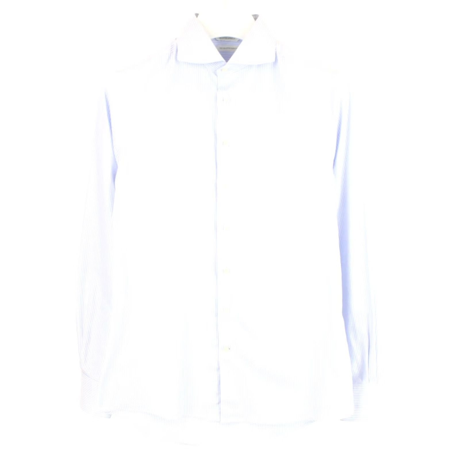 Suitsupply Suitsupply Pinstripe Button-Up Formal Shirt Men 40 / 15 3/4 Blue White Slim Extra Slim Fit Cuff Size 40R - 2 Thumbnail