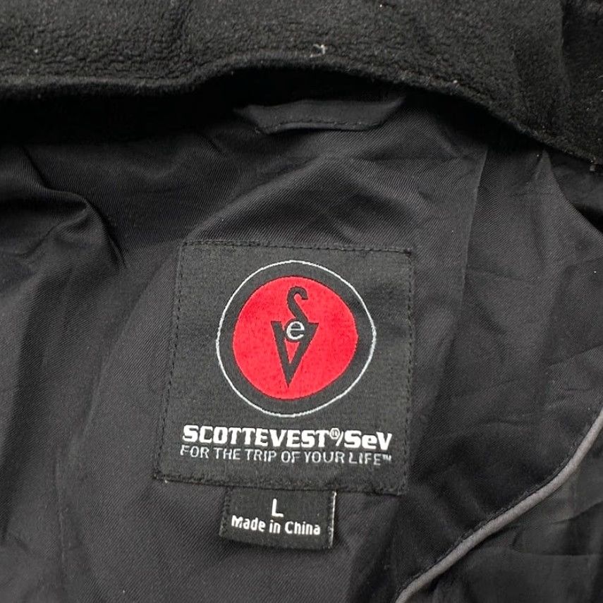 Vintage VINTAGE SCOTTeVEST Convertible Jacket Vest Mens Large Full Zip Black Tec Pockets Travel Jacket Mens Large Black 90s Size US L / EU 52-54 / 3 - 2 Thumbnail