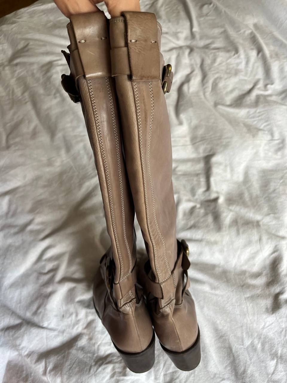 AGL × Vintage AGL vintage beige leather women's boots with straps Size US 7 / IT 37 - 8 Thumbnail